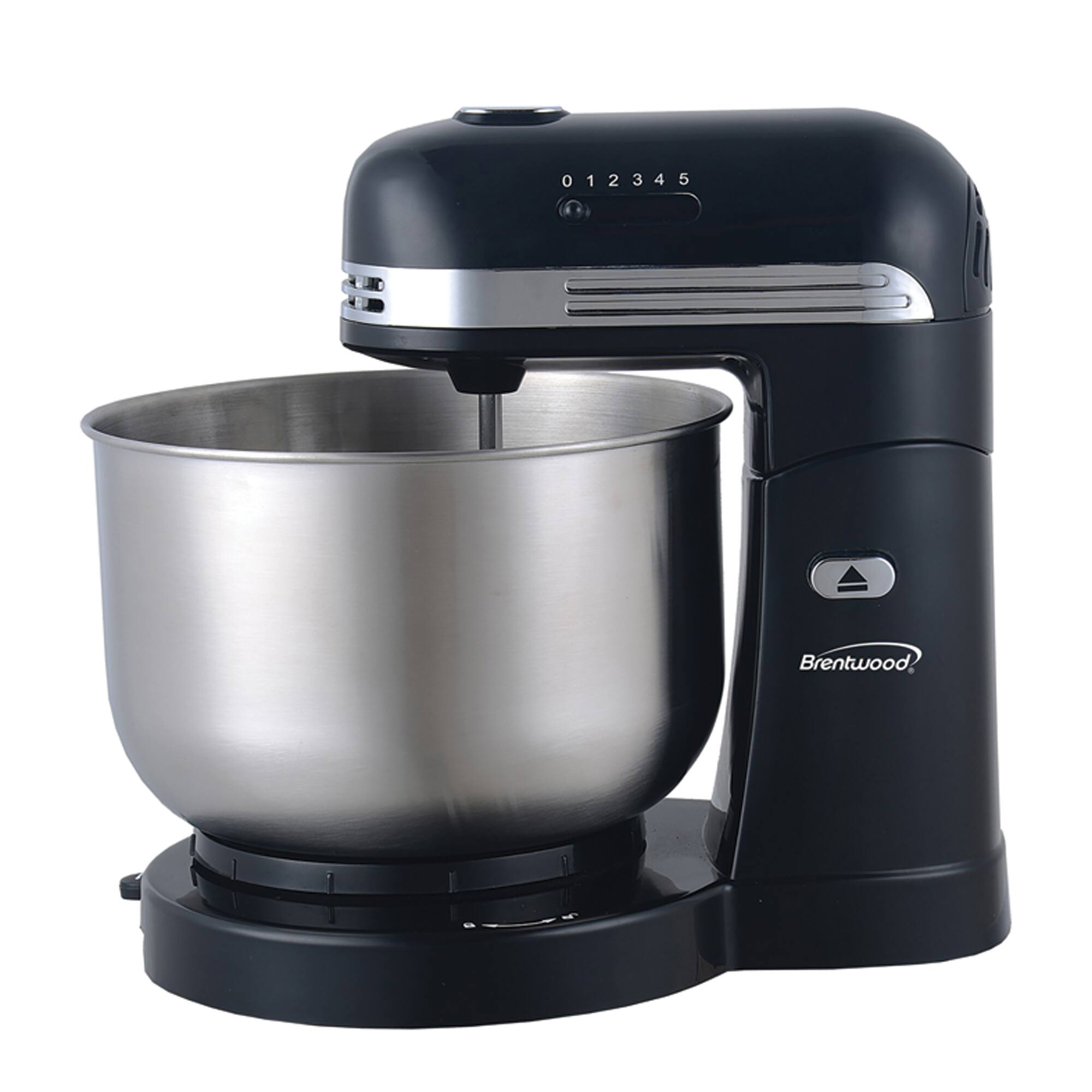Brentwood 5-Speed Black Stand Mixer with 3qt. Stainless Steel Mixing Bowl