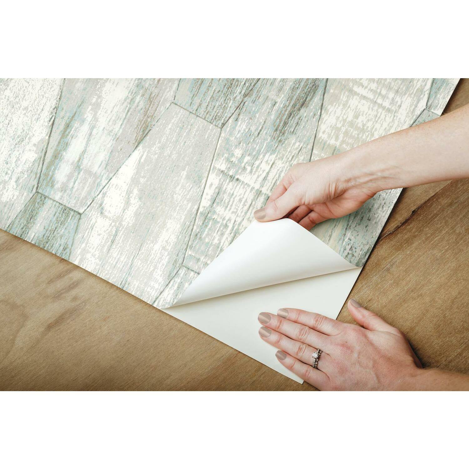 RoomMates Wood Hexagon Tile Peel &#x26; Stick Wallpaper