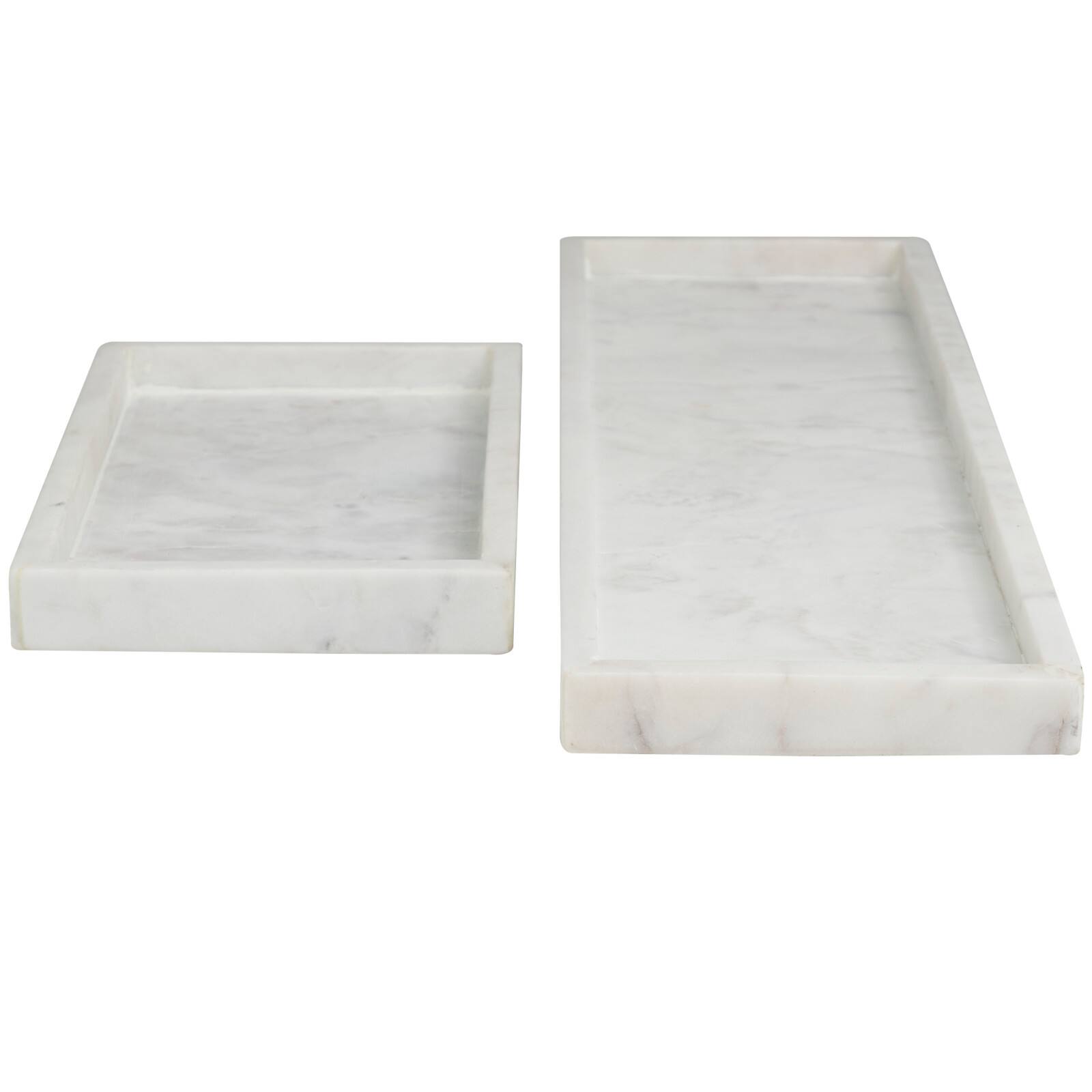 CosmoLiving by Cosmopolitan White Marble Slim Tray Set