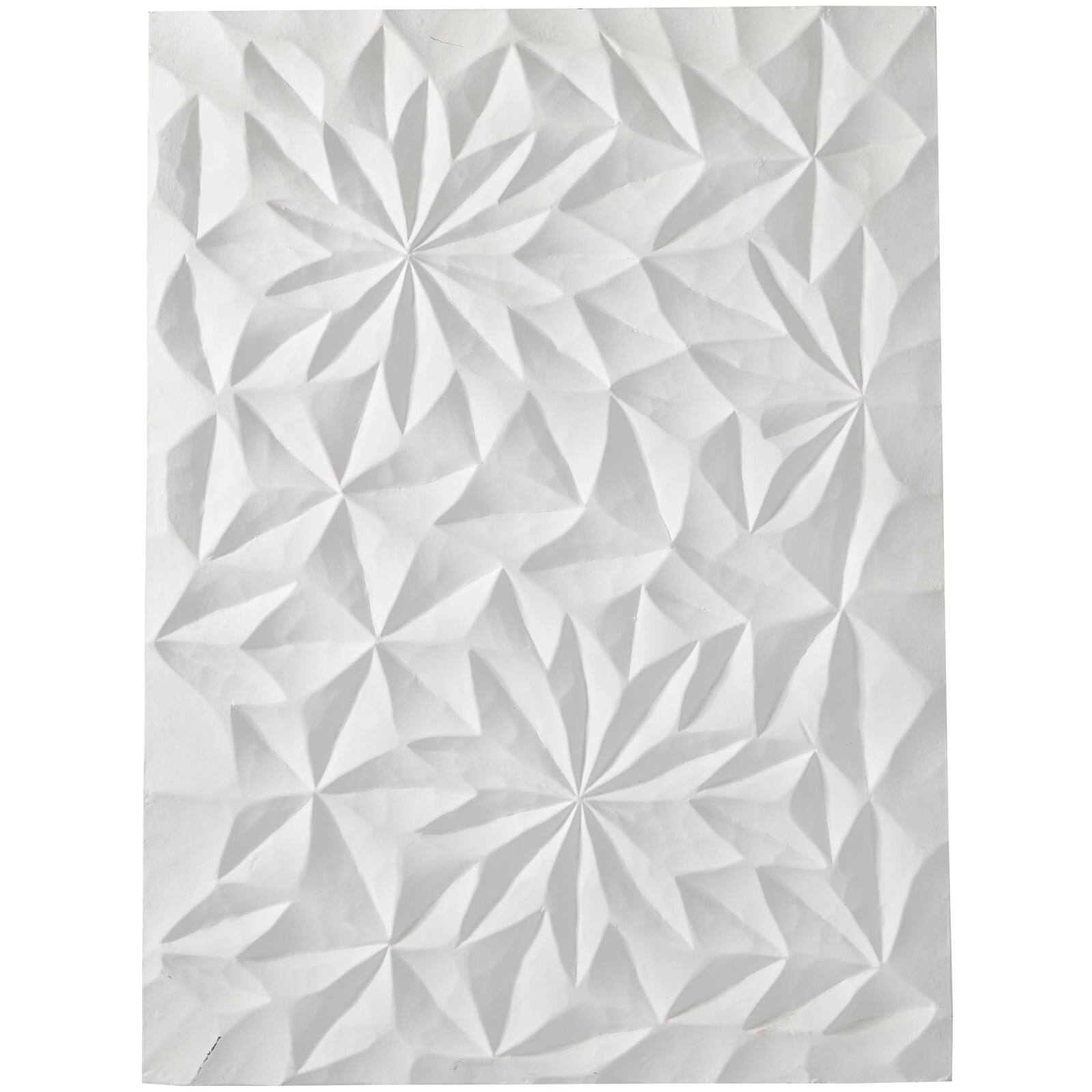 CosmoLiving by Cosmopolitan White Wood Carved Geometric Wall Decor 24" x 2" x 32"