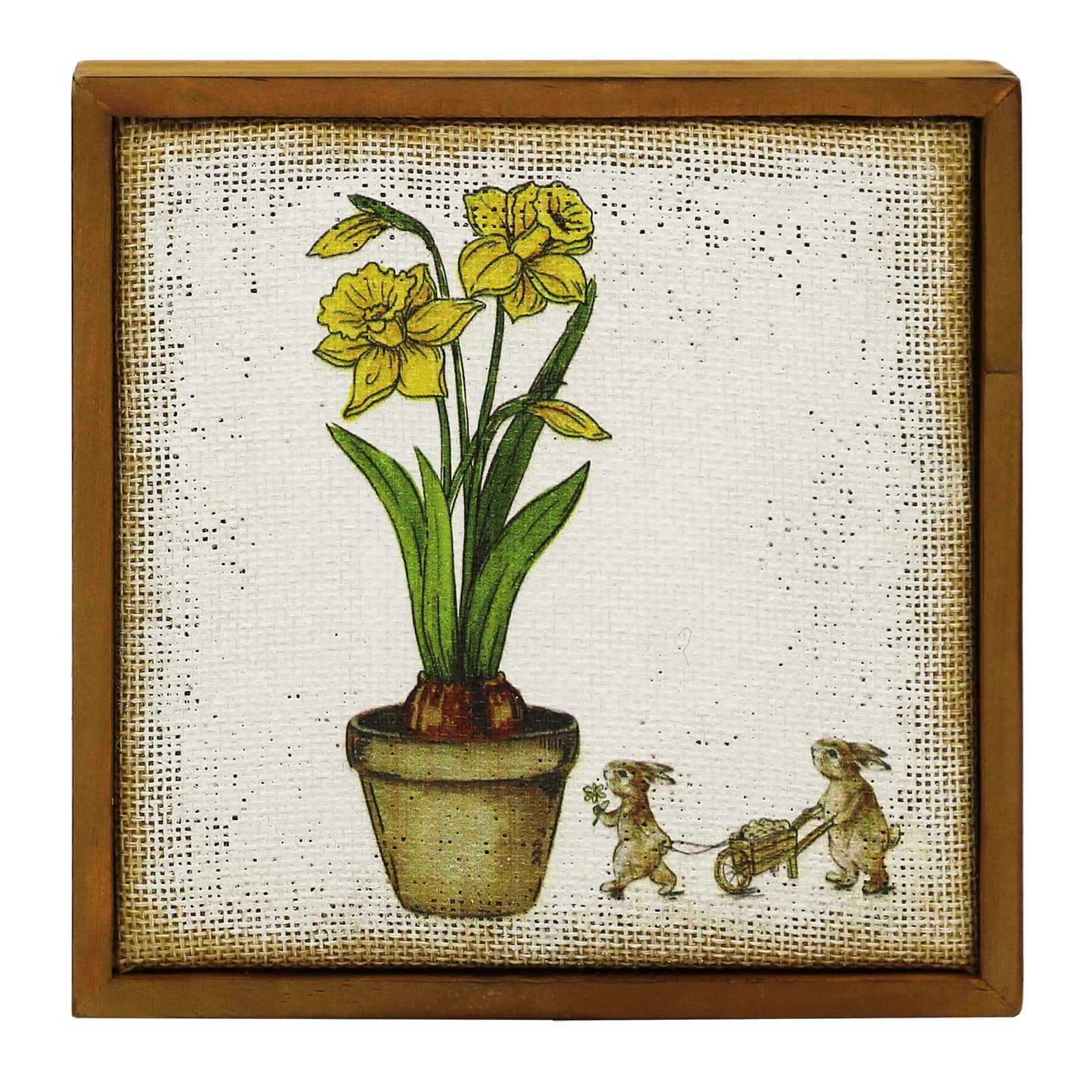 6&#x22; Bunnies &#x26; Daffodils Tabletop Canvas Block by Ashland&#xAE;