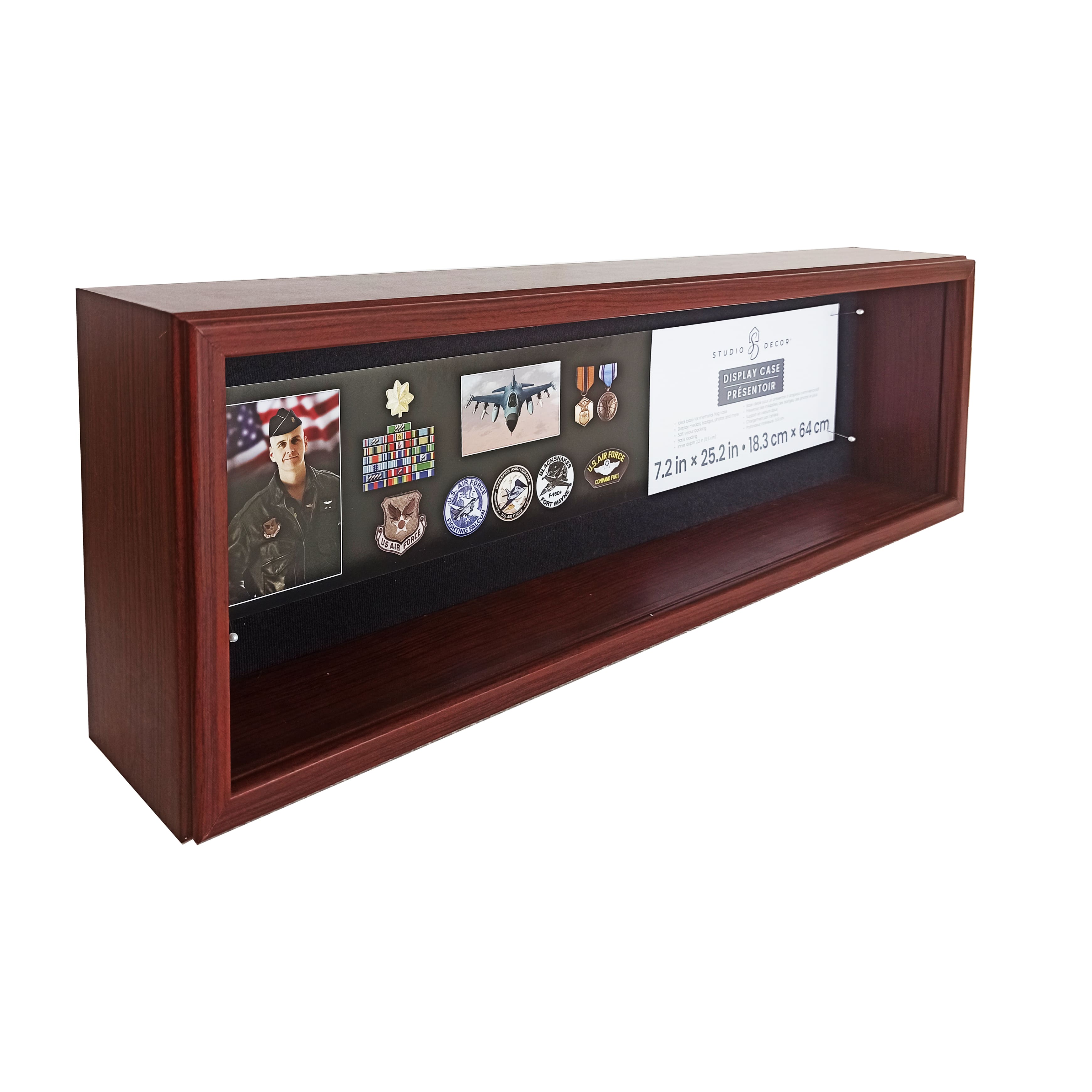 7.25" x 25.25" Mahogany Memorial Display Case by Studio Décor®