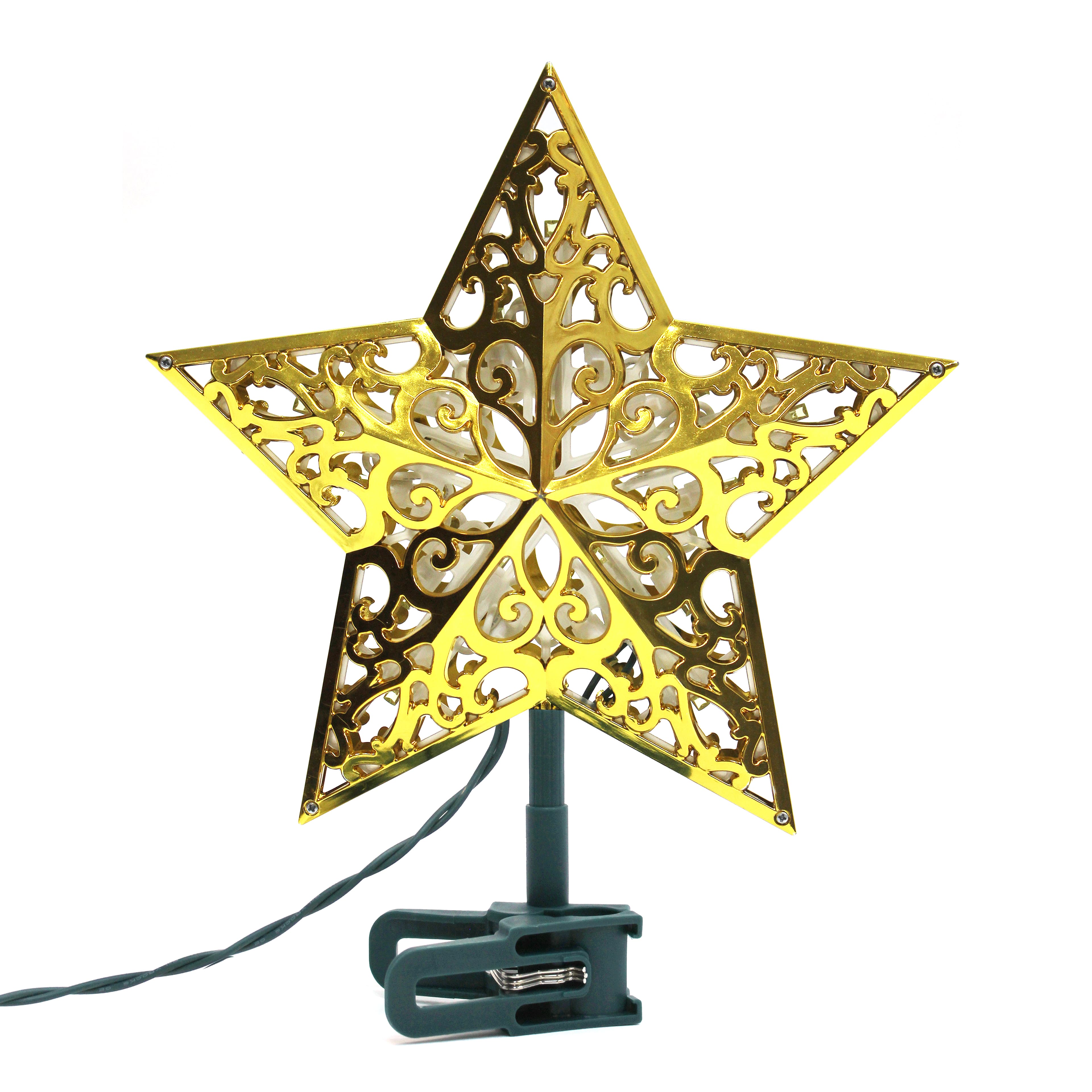 GE StayBright® 20ct. Amber LED Gold Star Tree Top