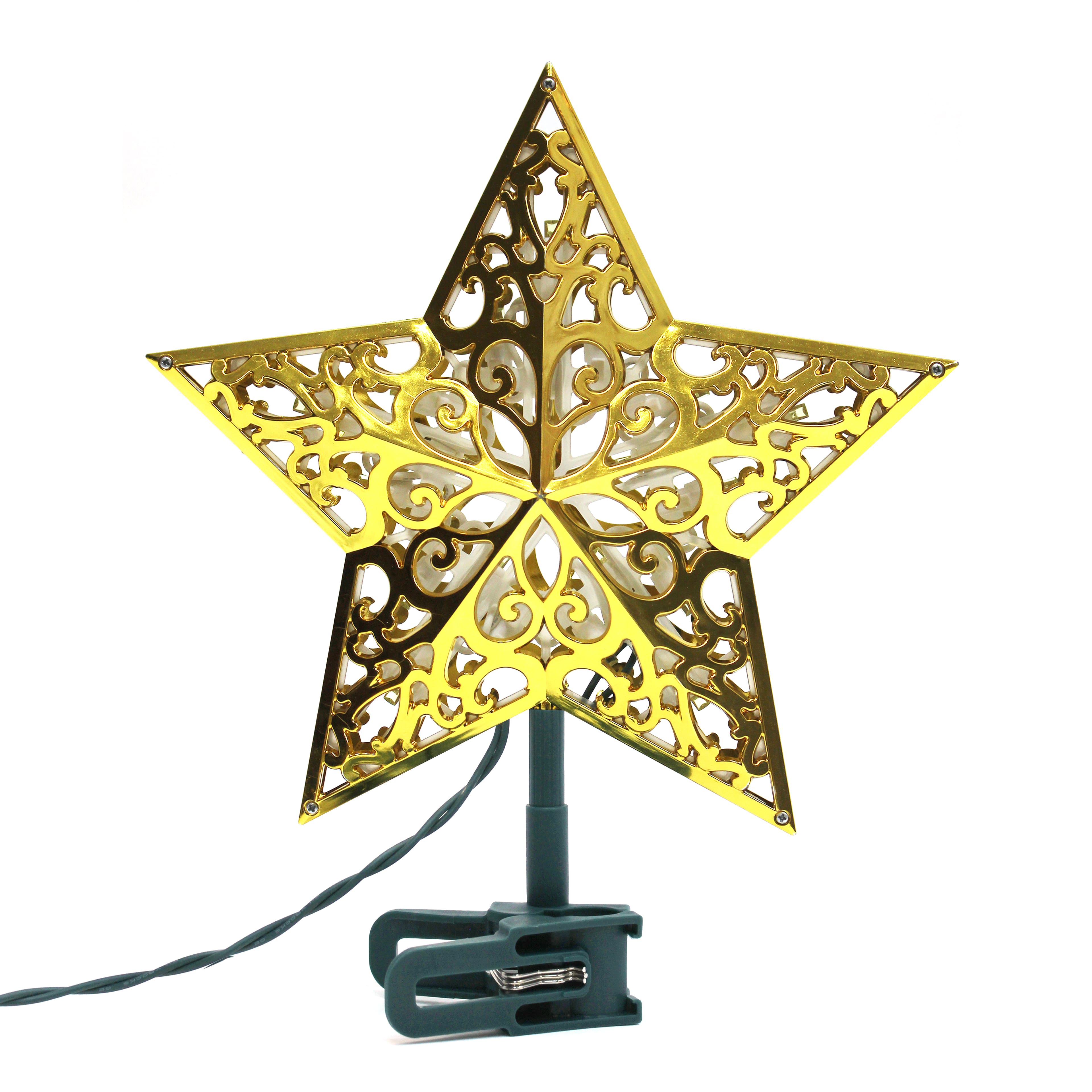 GE StayBright&#xAE; 20ct. Amber LED Gold Star Tree Top