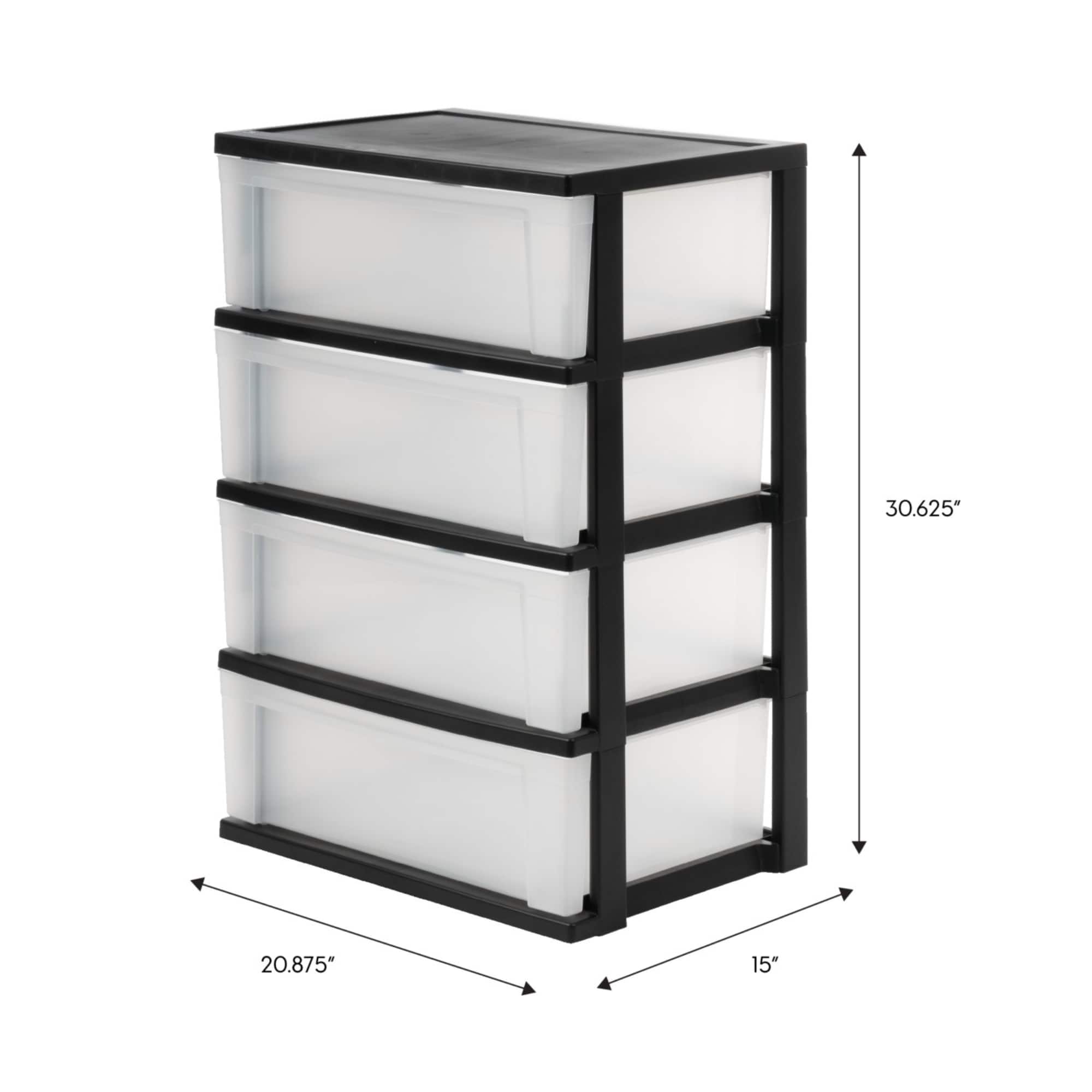 IRIS&#xAE; 30.5&#x22; Black &#x26; Clear 4-Drawer Chest