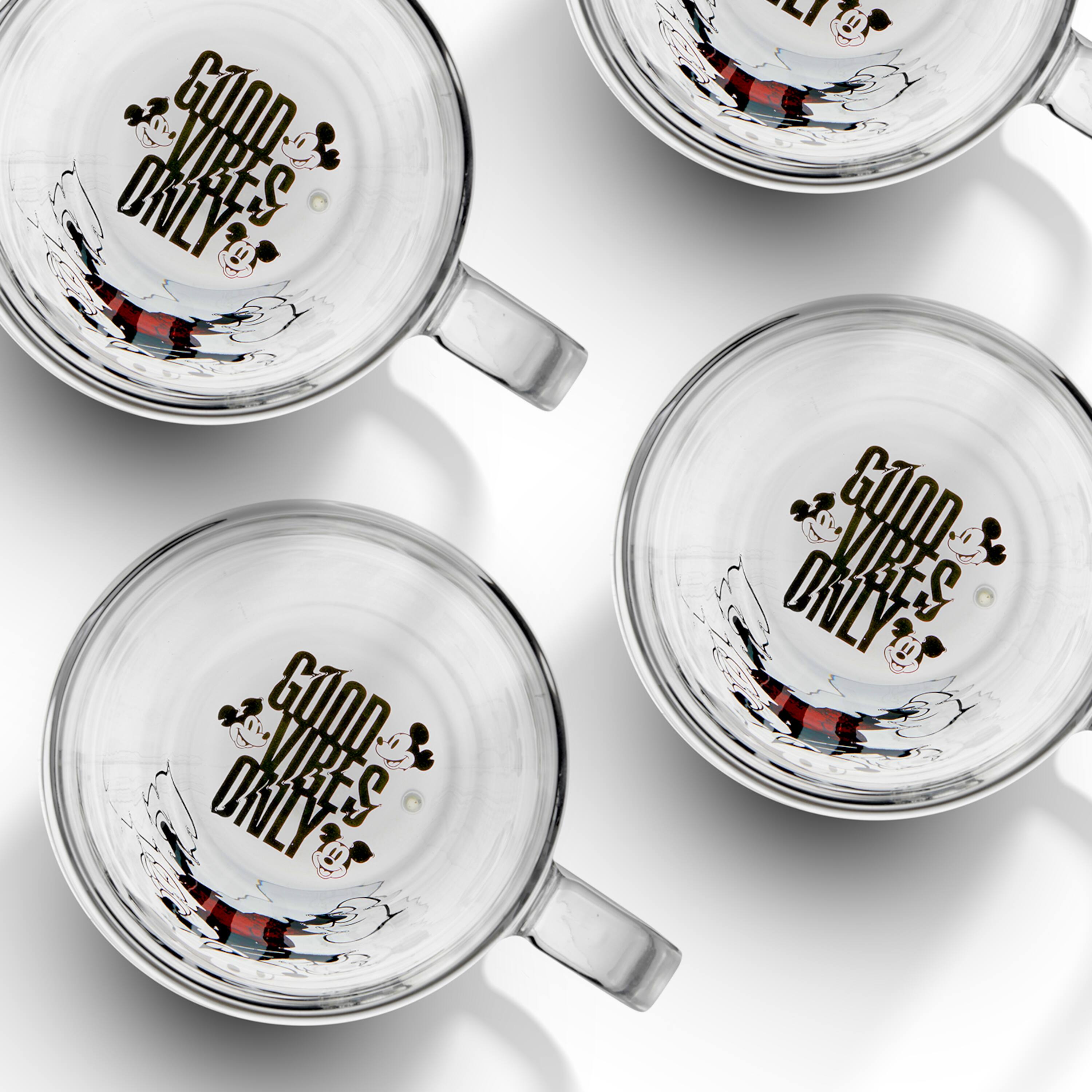 13.5oz. Disney® Mickey Mouse Glitch Glass Mugs, 2ct.