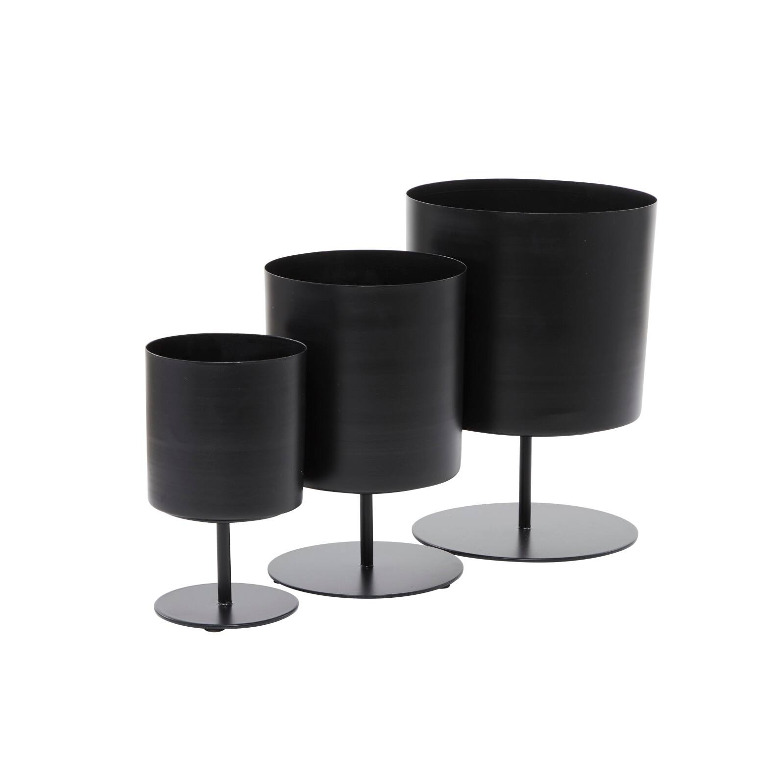 The Novogratz Black Modern Planter, Set of 3&#x22; 14&#x22;, 12&#x22;, 10&#x22;