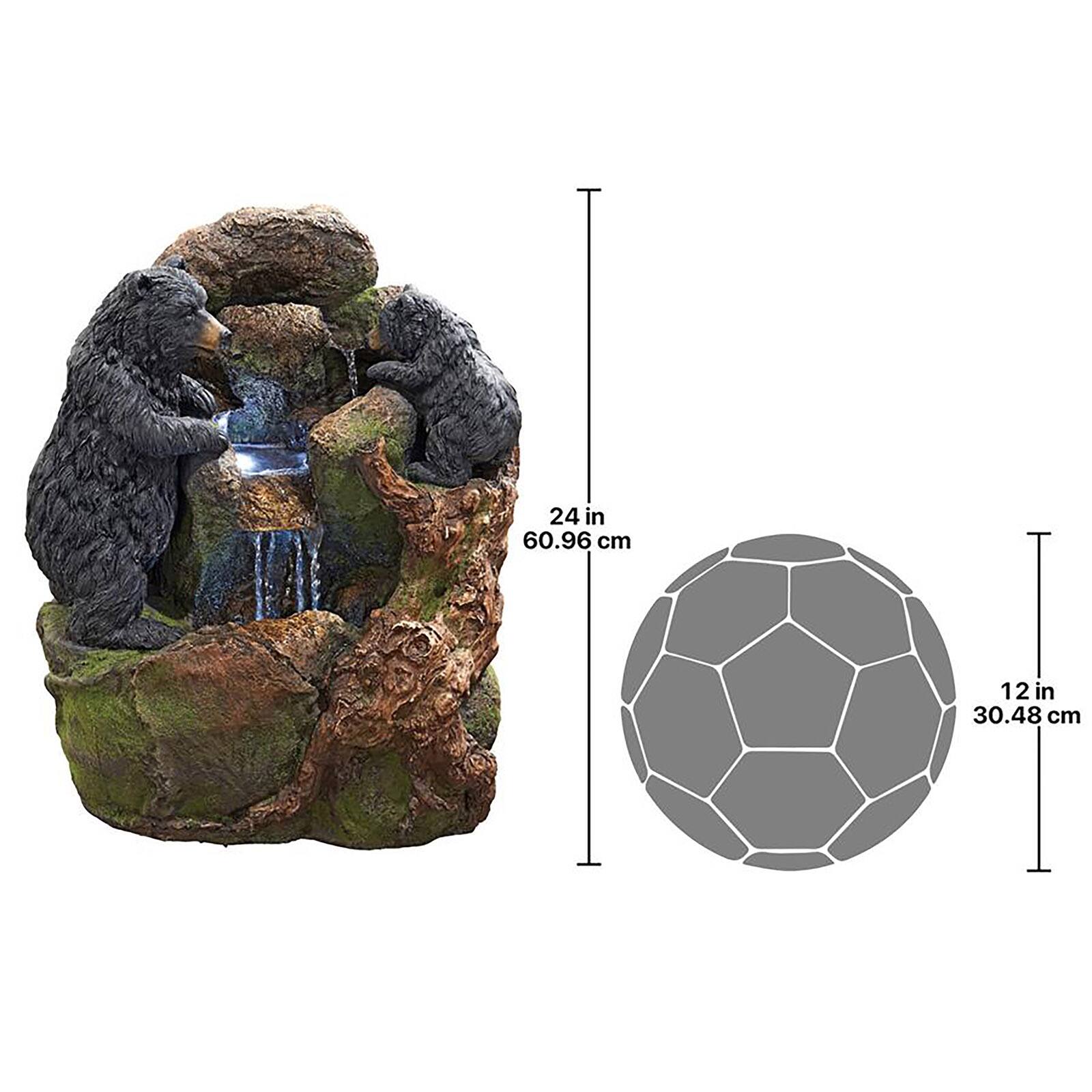 Design Toscano Grizzly Gulch Black Bears Sculptural Fountain