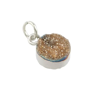 Round Champagne Dyed Quartz Charm by Bead Landing™ image