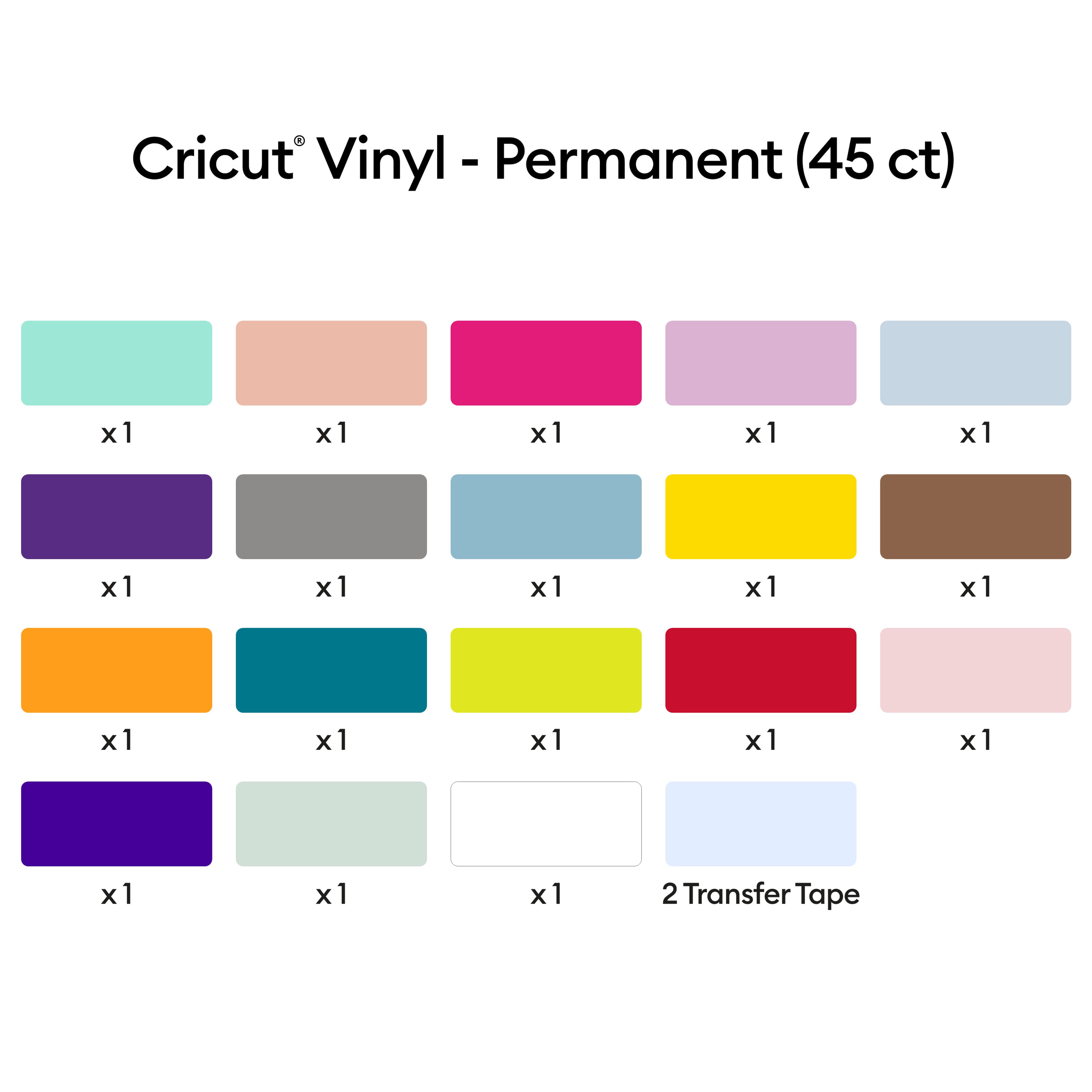 Cricut&#xAE; Permanent Vinyl, Everything Sampler