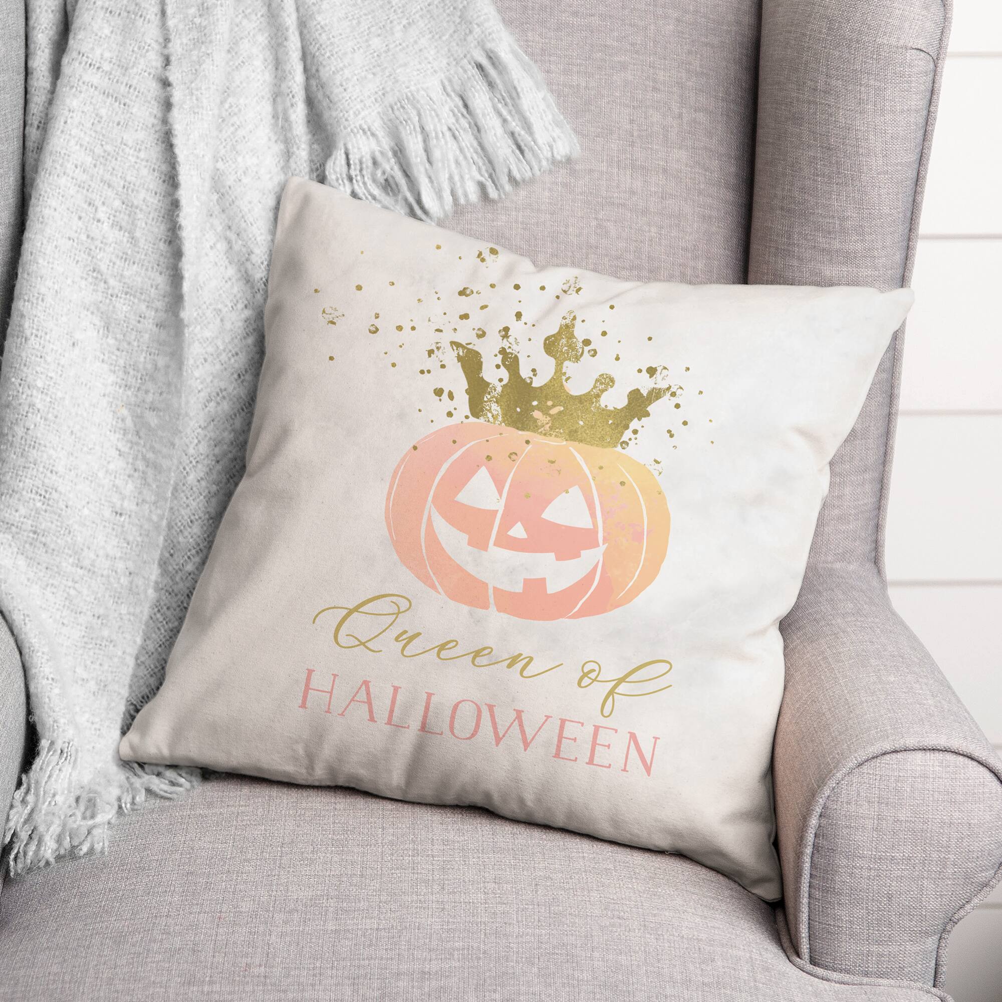 Queen Of Halloween Throw Pillow