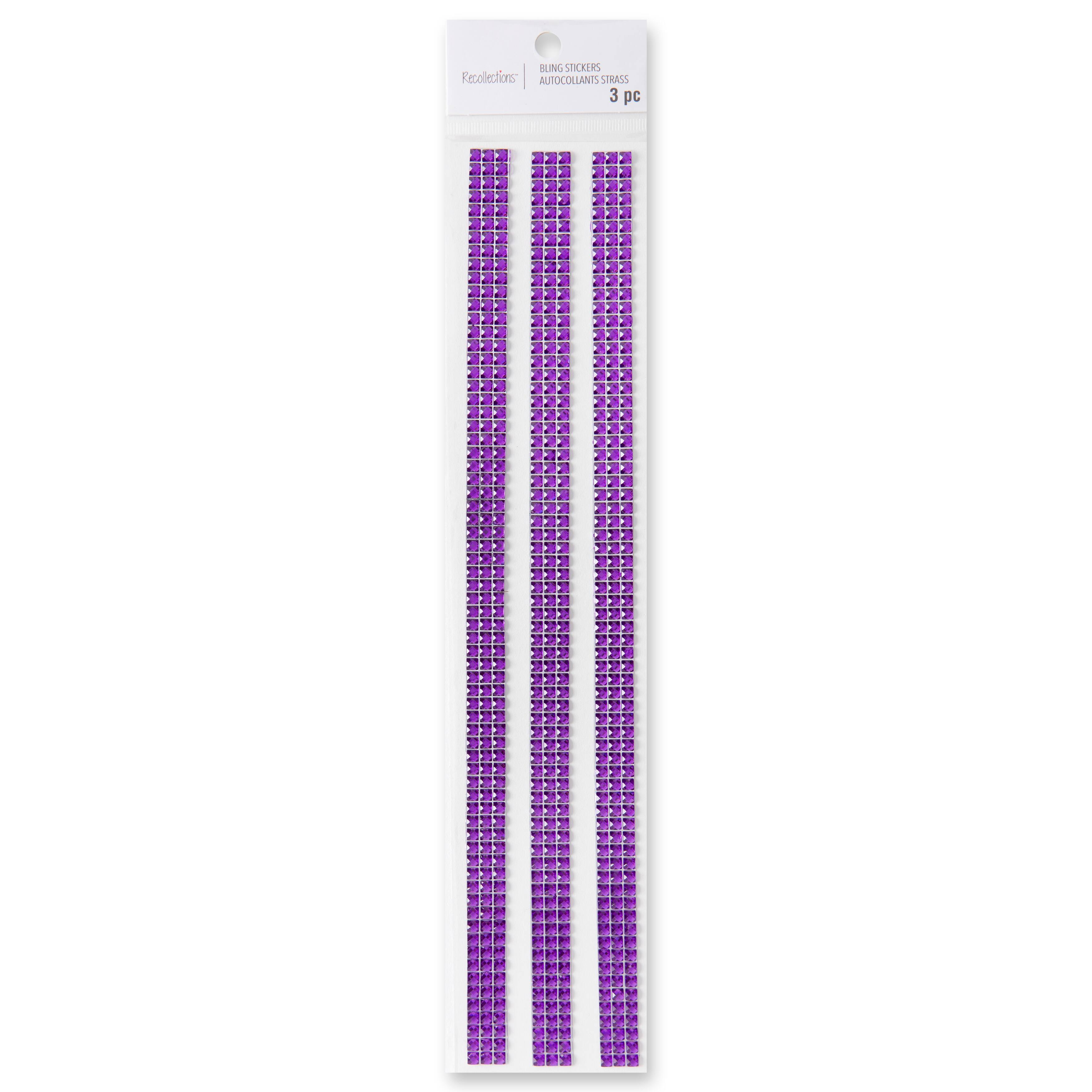 12 Packs: 3 ct. (36 total) Violet Border Bling Stickers by Recollections&#x2122;