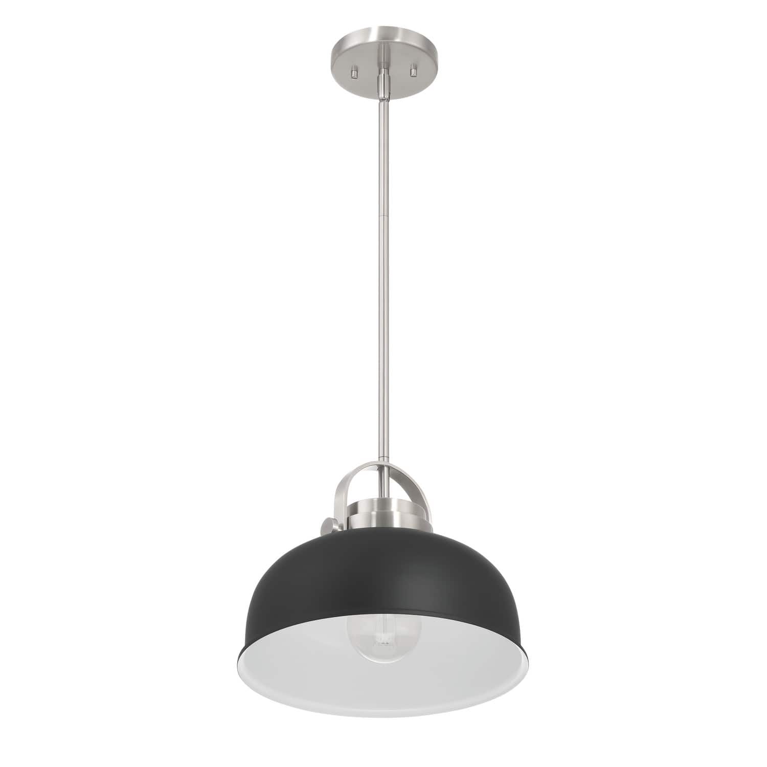 Arte Black & Nickel Industrial Metal 2-Tone Ceiling Light