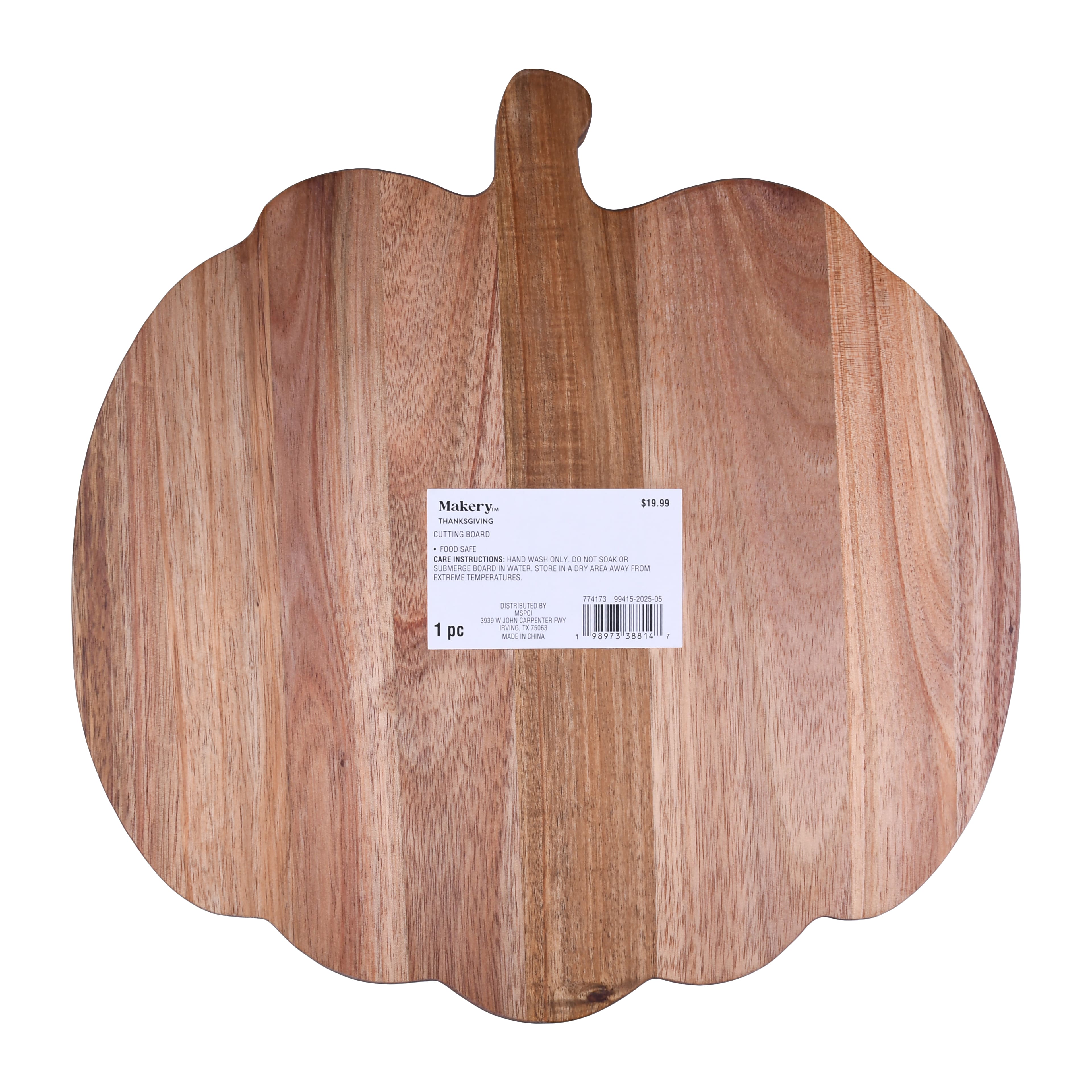 12&#x22; Wood Pumpkin Cutting Board by Makery&#x2122;