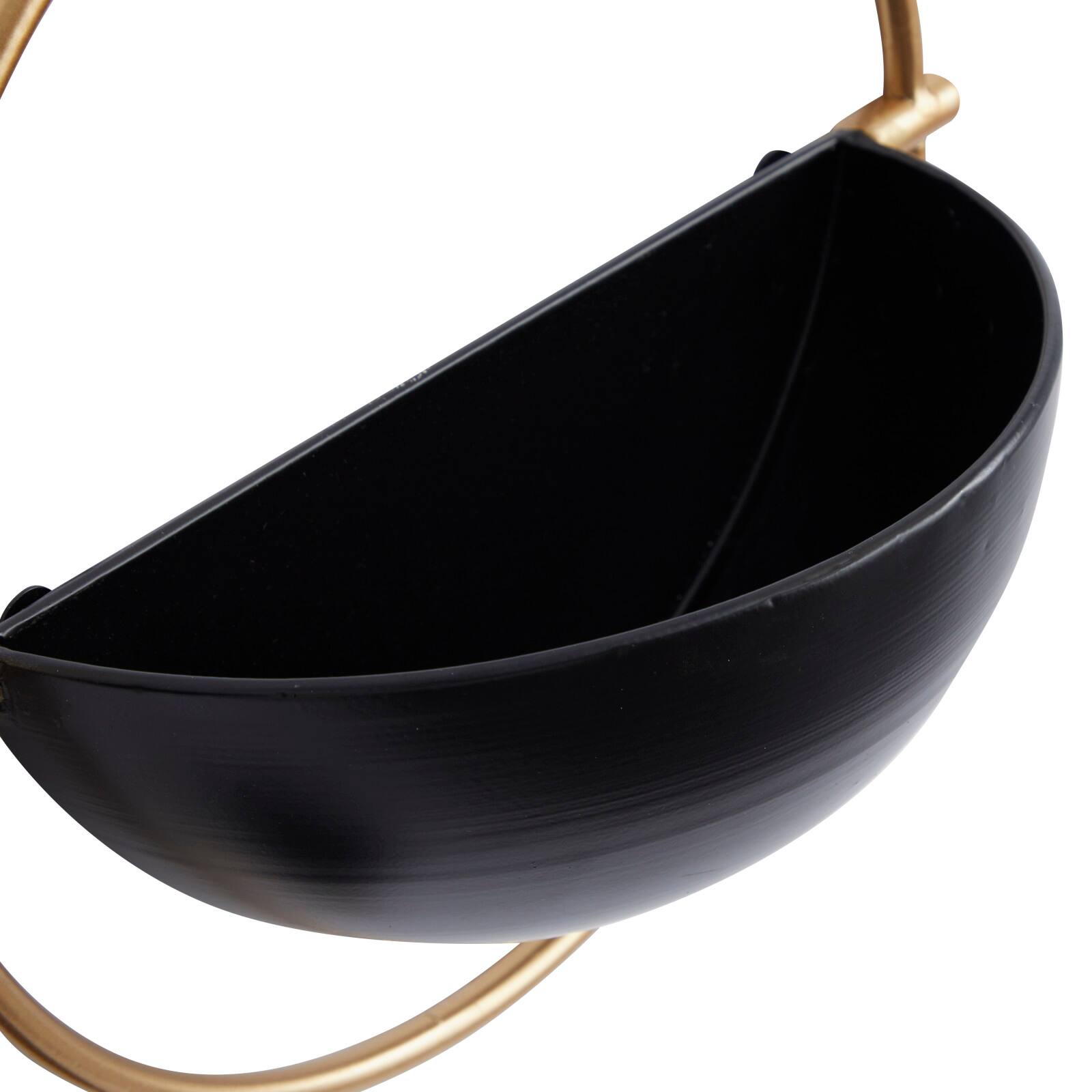Set of 3 Black Iron Contemporary Planters, 15&#x22; x 14&#x22; x 5&#x22;