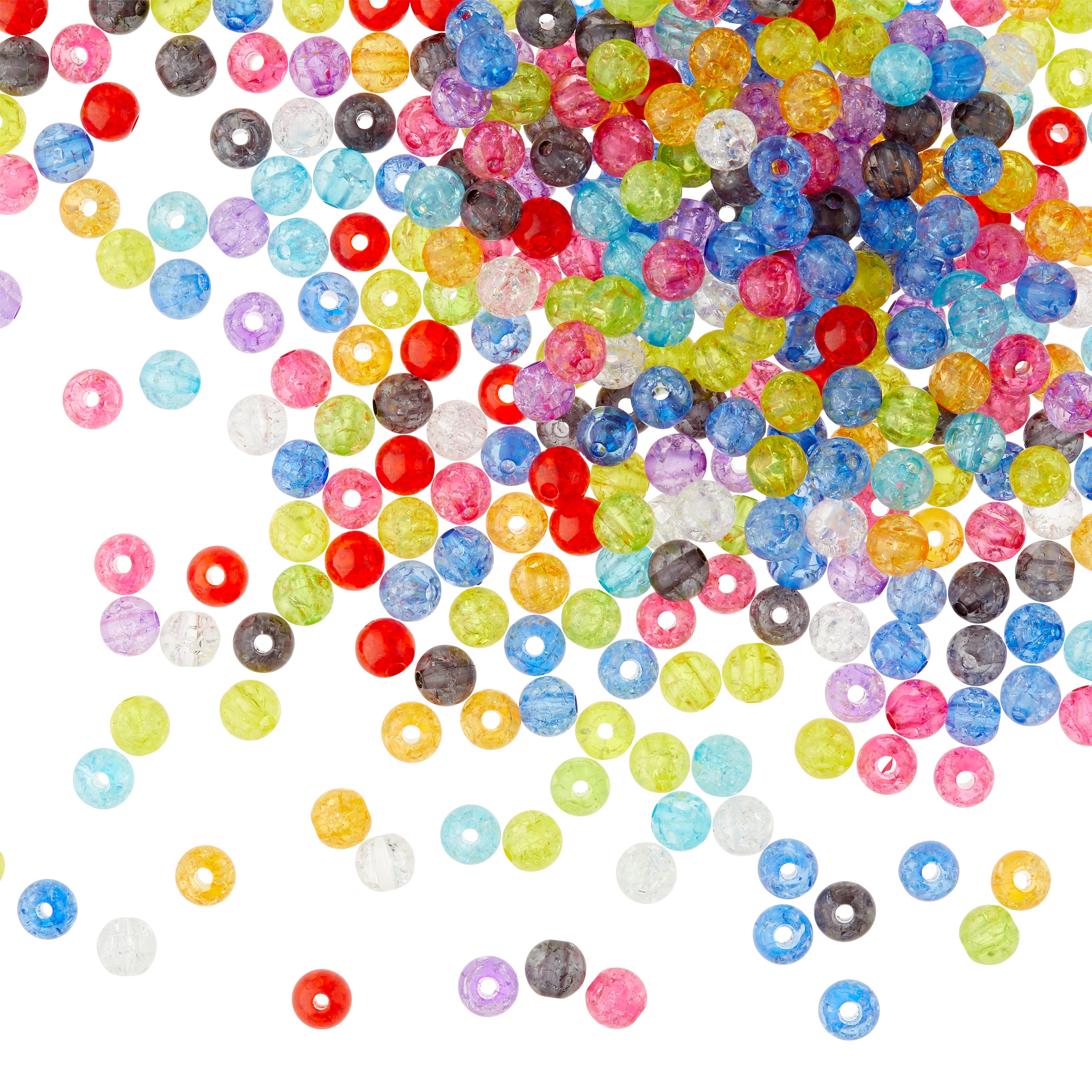 6 Pack: Multicolor Crackle Acrylic Round Beads, 7.5mm by Bead Landing™