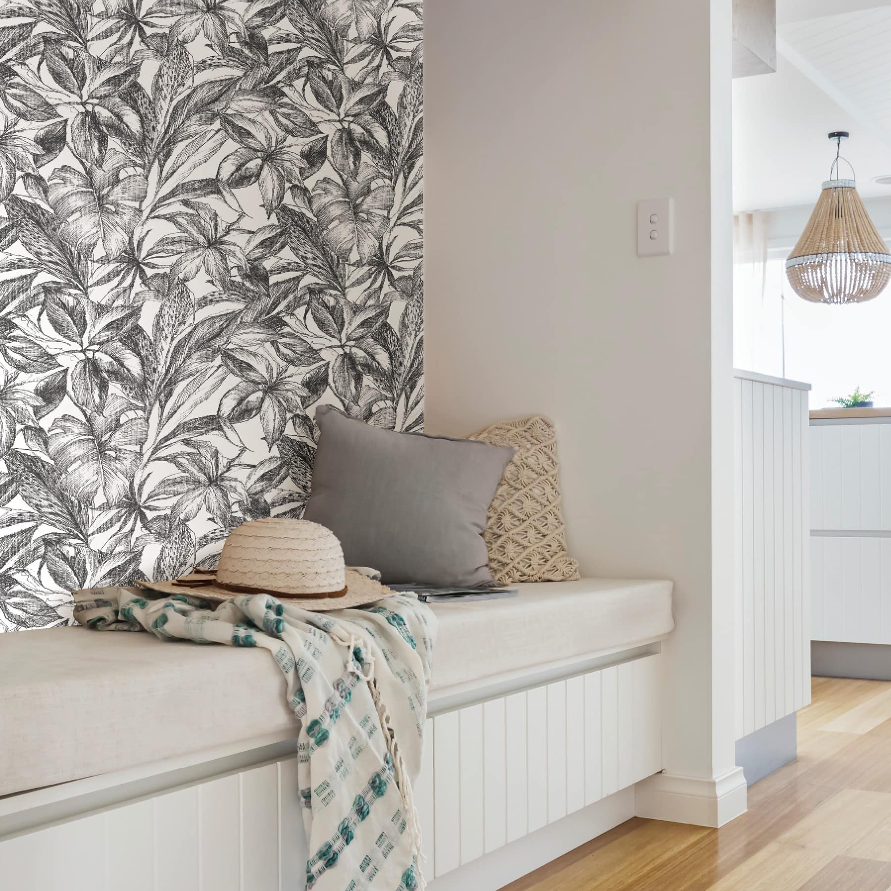 NuWallpaper Black Canopy Peel & Stick Wallpaper