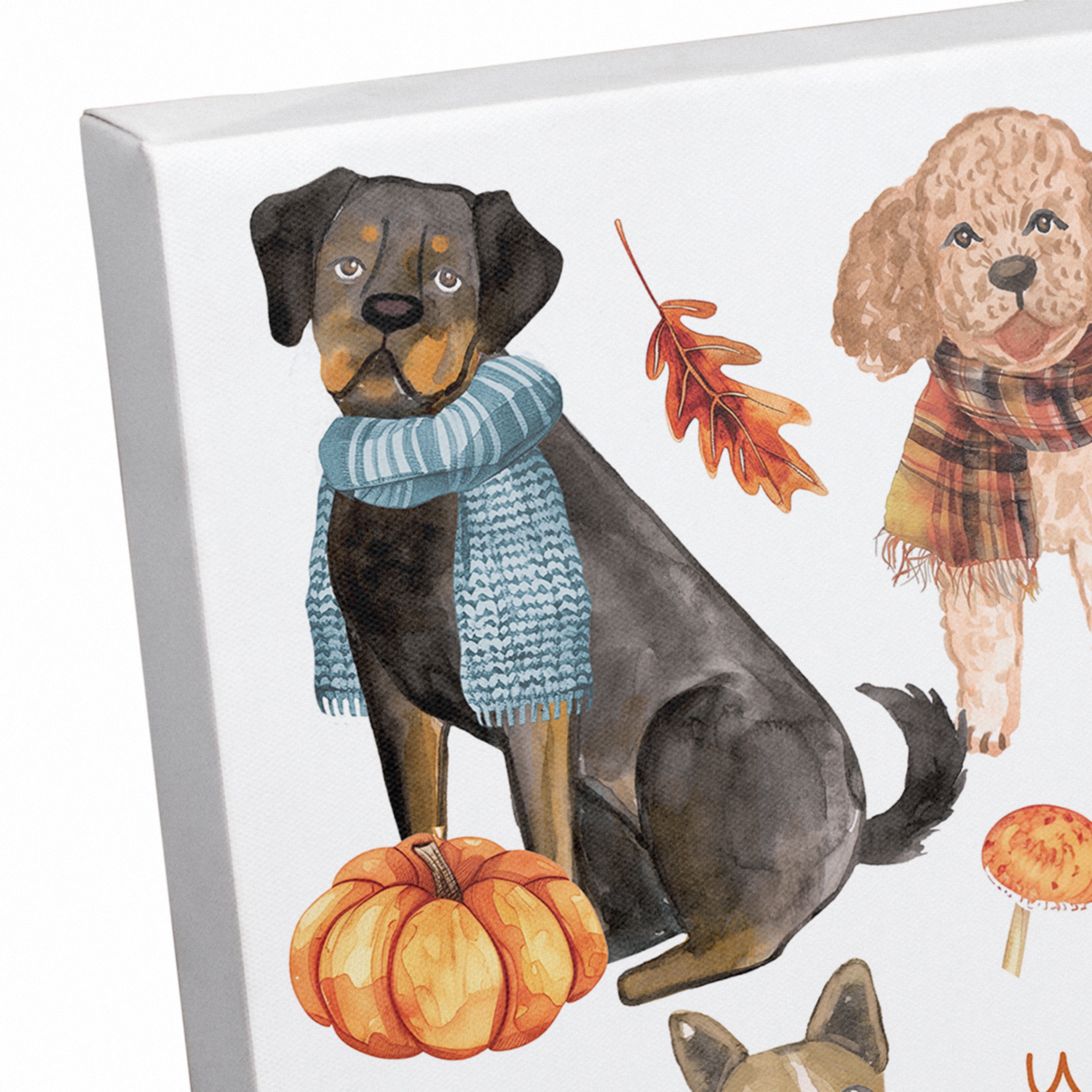 Happy Paw-tumn 16&#x22; x 16&#x22; Canvas Wall Art