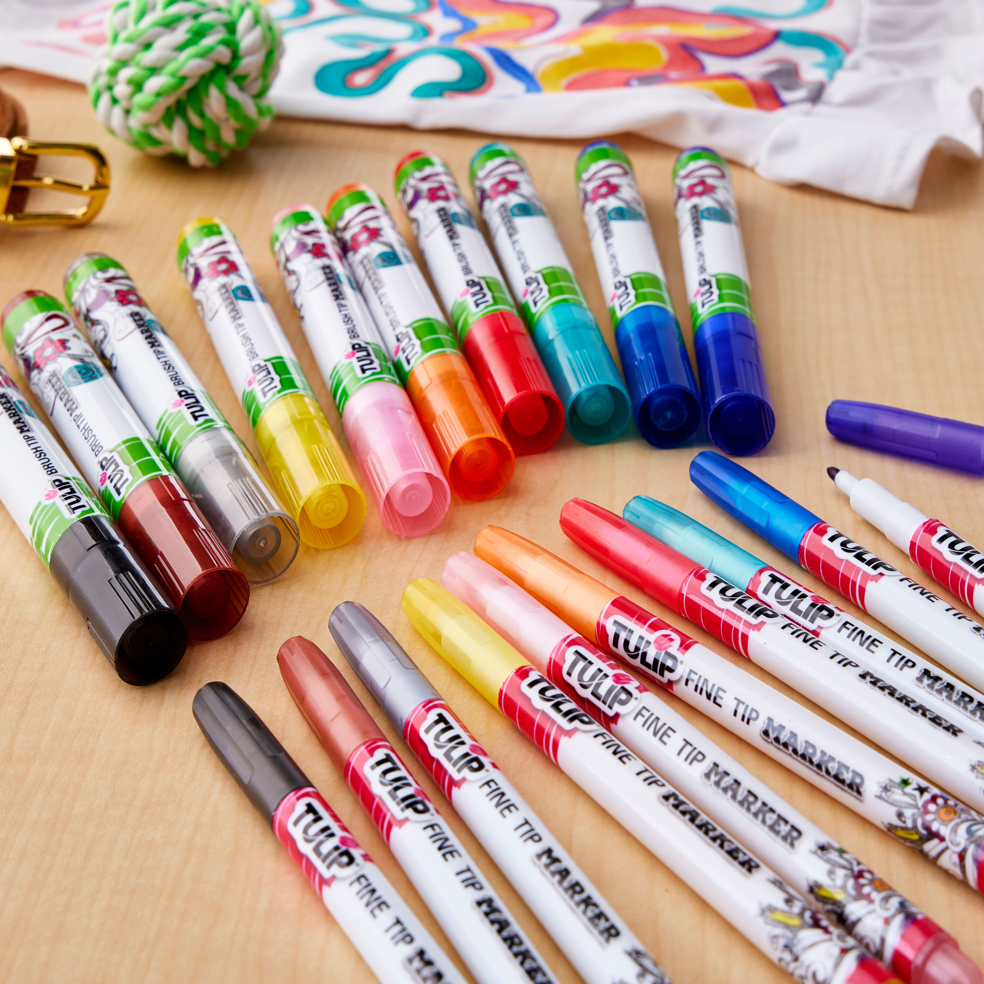 6 Packs: 24 ct. (144 total) Tulip® Ultimate Fabric Markers Rainbow