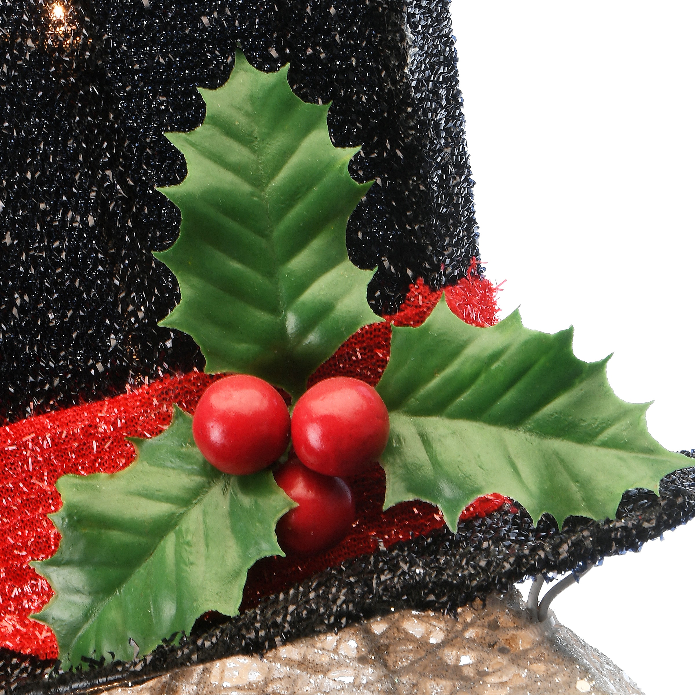 48&#x22; Crystal Snowman Decoration, Clear Mini LED Lights