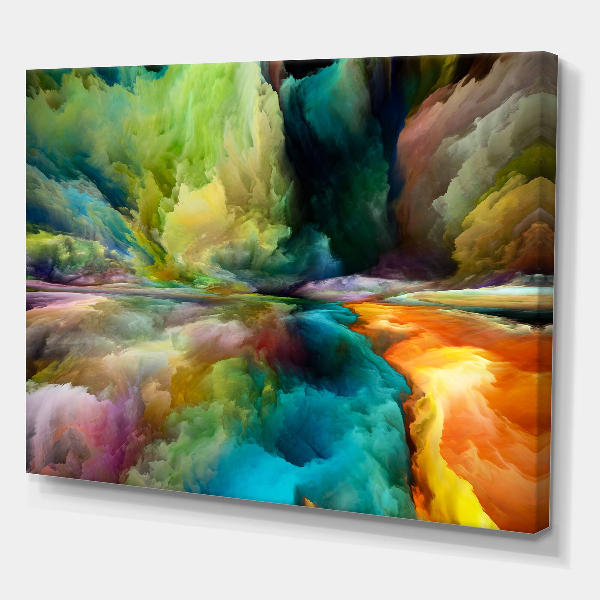 Designart - Colorful Motion Gradients Of Surreal Mountains And Clouds - Modern Canvas Wall Art Print