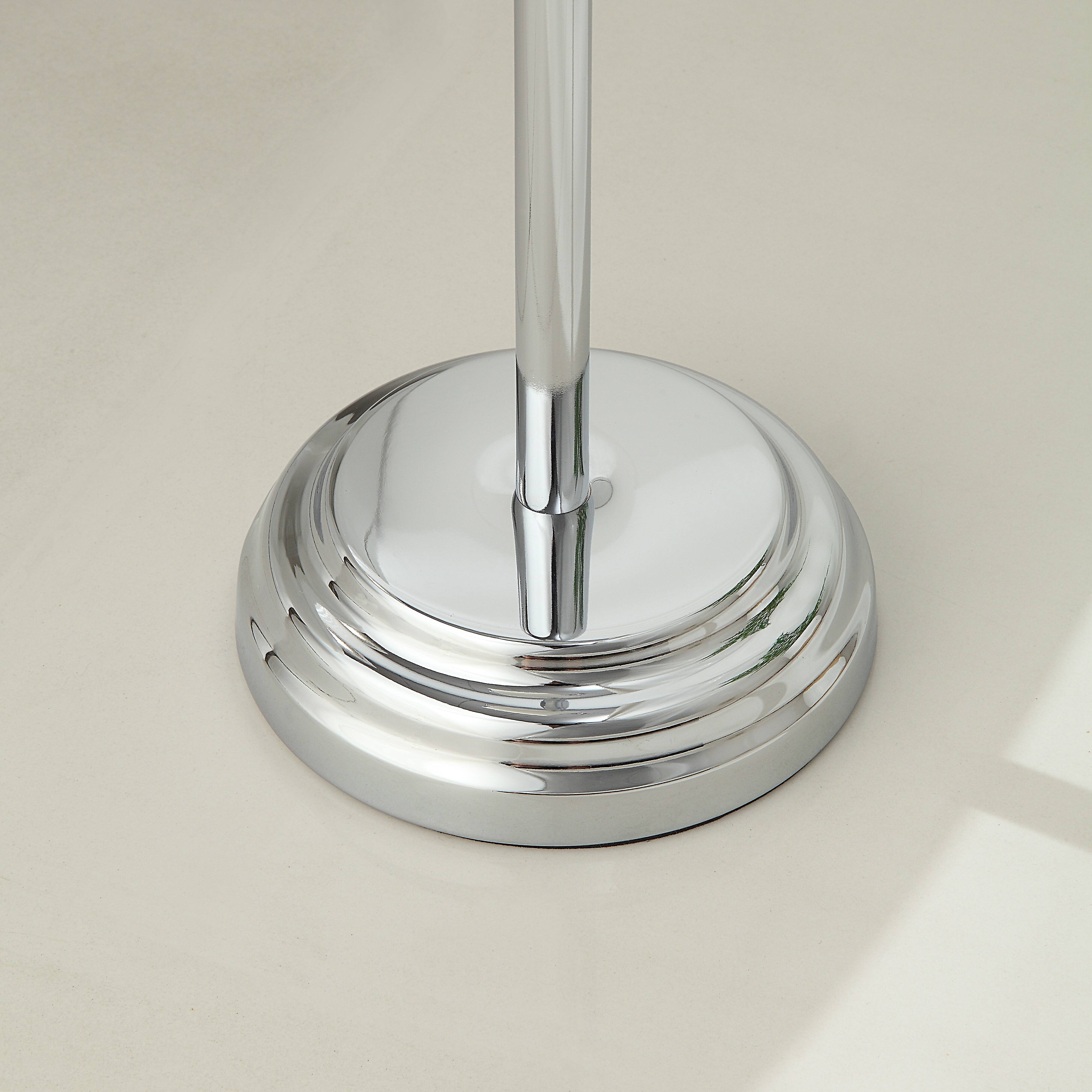 SunnyPoint 23.5&#x22; Chrome Bathroom Free Standing Toilet Tissue Paper Roll Holder Stand