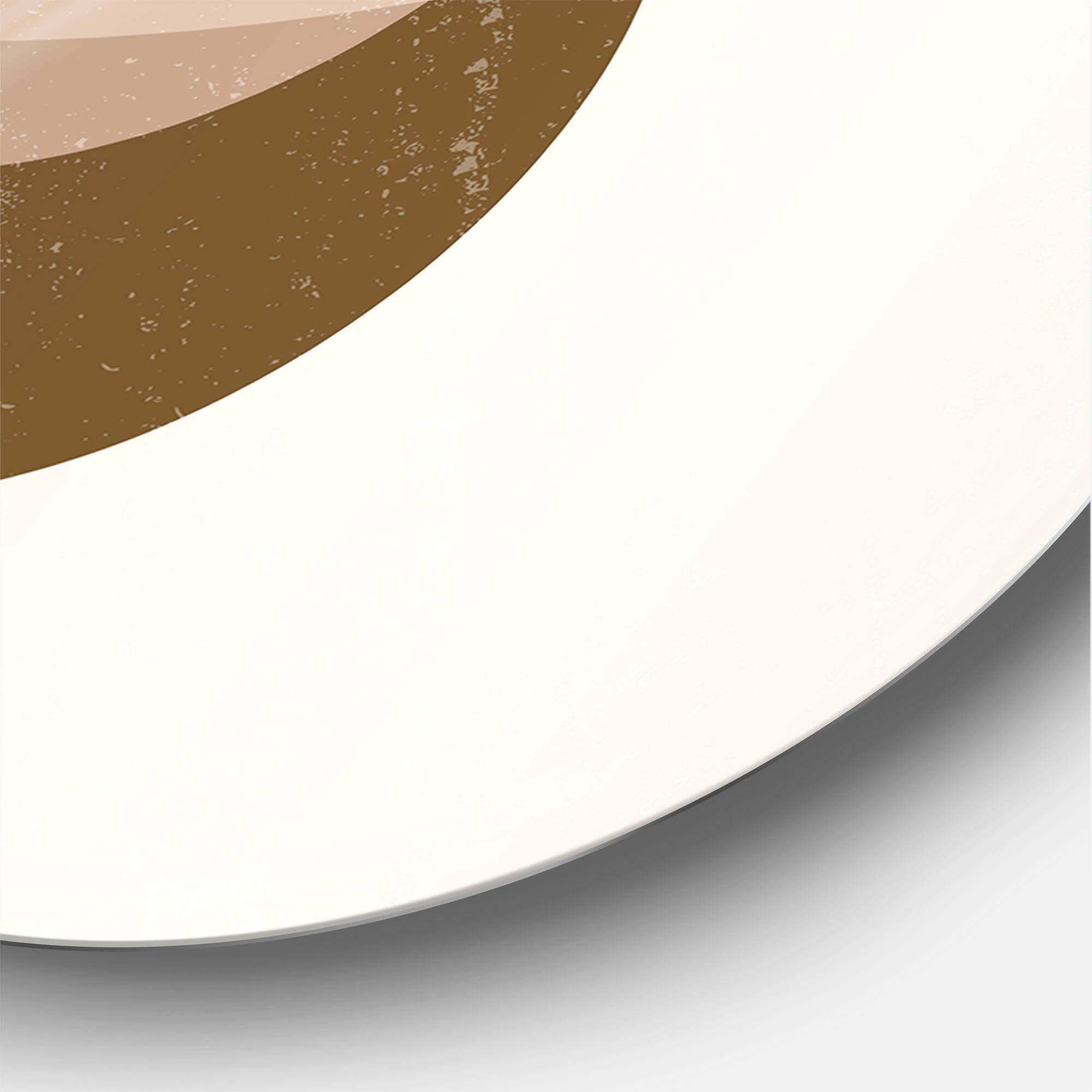 Designart - Abstract Sun & Moon Geometrics In Terracotta I - Modern Metal Circle Wall Art