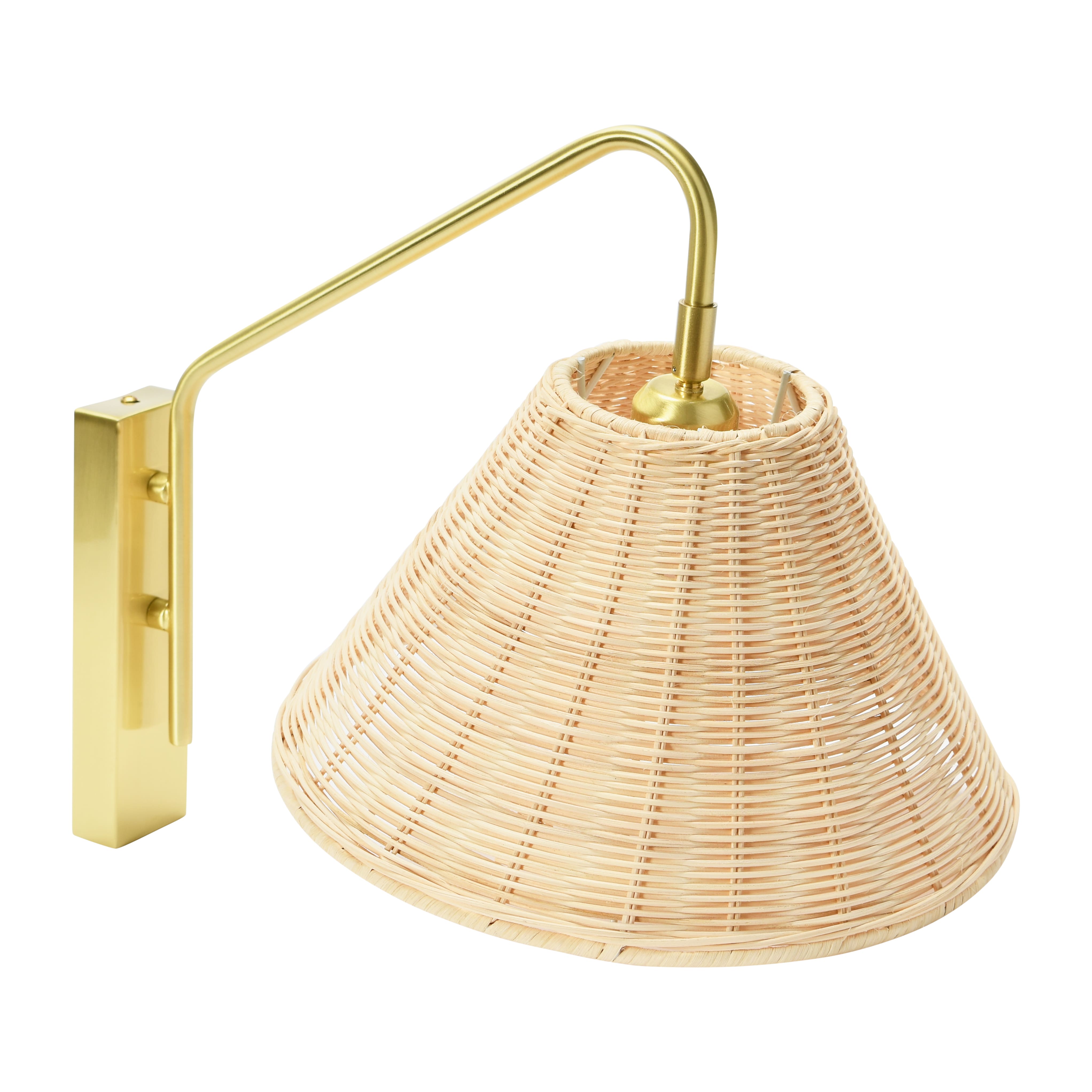 Hello Honey&#xAE; Rattan &#x26; Metal Wall Sconce