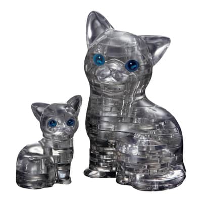 Original 3D Crystal Puzzle™ Black Cat & Kitten 49 Piece Puzzle By Bepuzzled | Michaels®