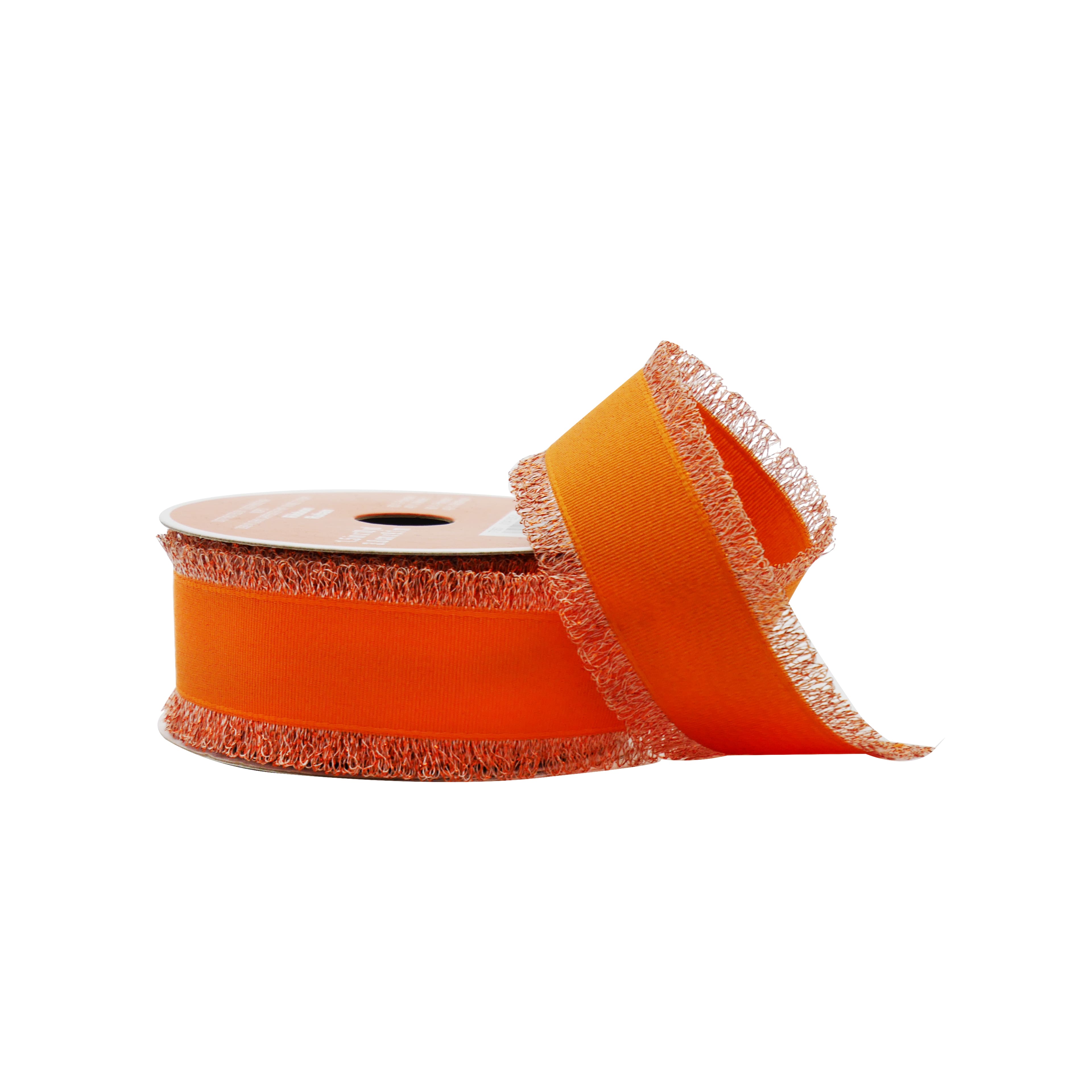 1.5" x 10yd Orange Frayed Edge Ribbon by Celebrate It®