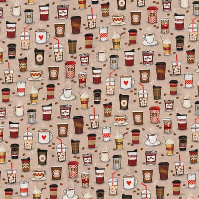 Fabric Traditions Coffee Cups Cotton Fabric | Michaels