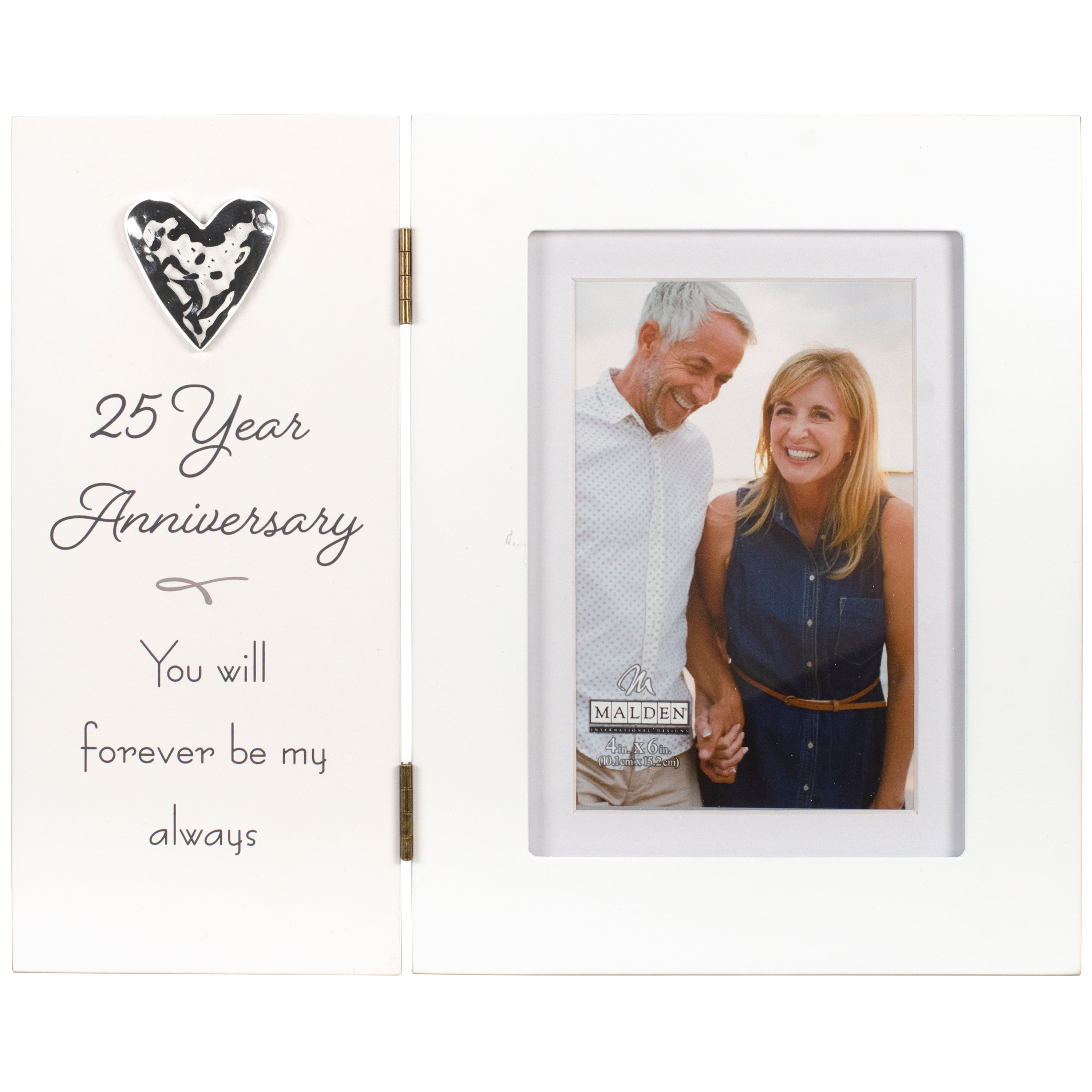 Malden International Designs 25 Year Anniversary 4" x 6" Hinged Frame with Mat