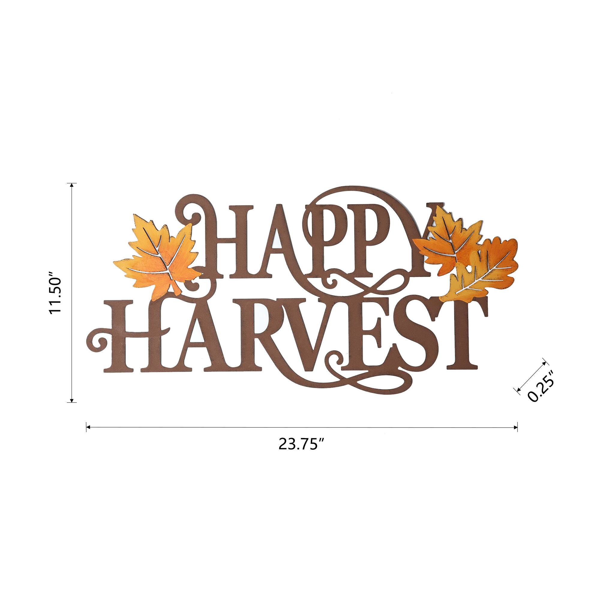 Glitzhome® 24" Metal "HAPPY HARVEST" Wall Décor