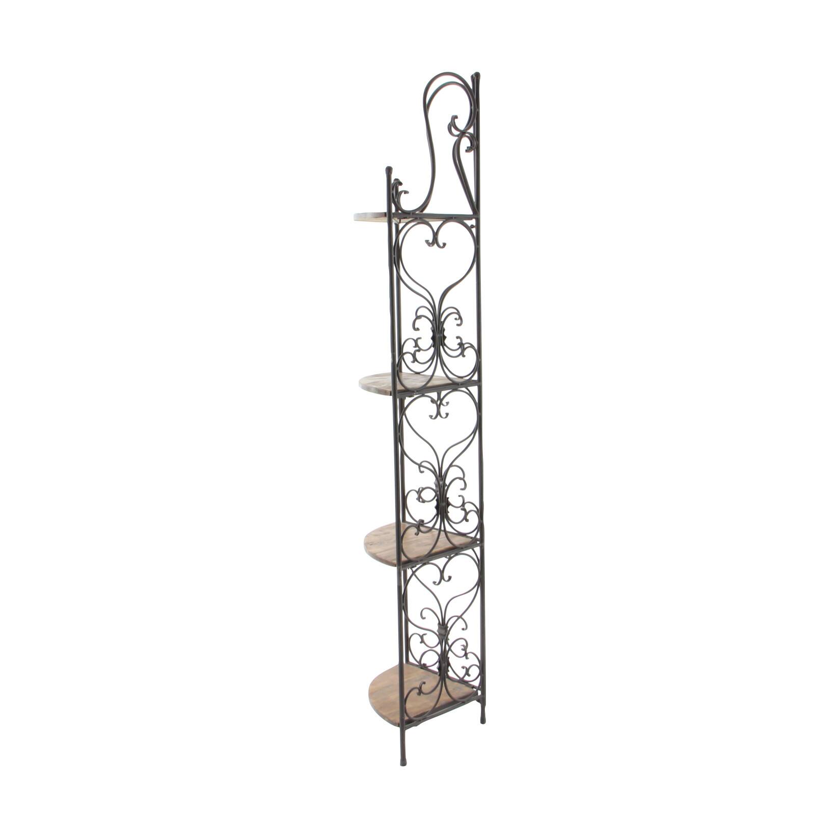 66&#x22; Brown Iron Farmhouse Baker&#x27;s Rack