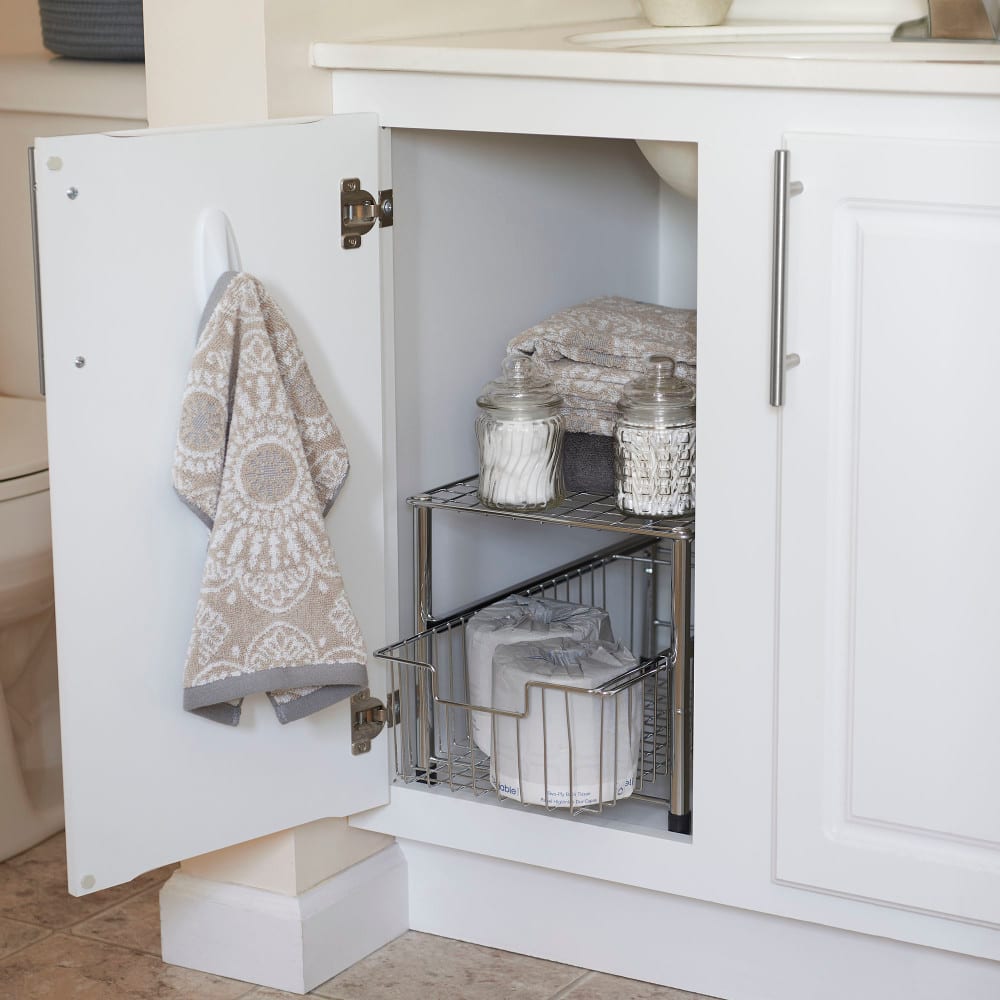 Household Essentials Sliding Basket Cabinet Organizer