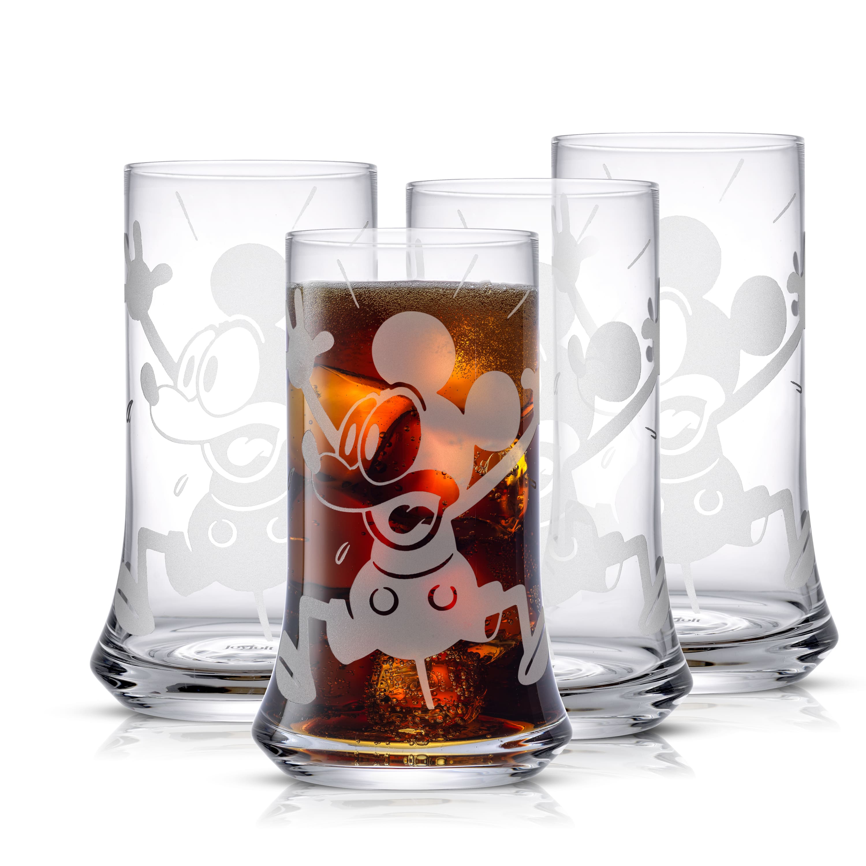 Disneyland Paris Mickey Mouse Clear Drinking Glass Cup Hi Ball