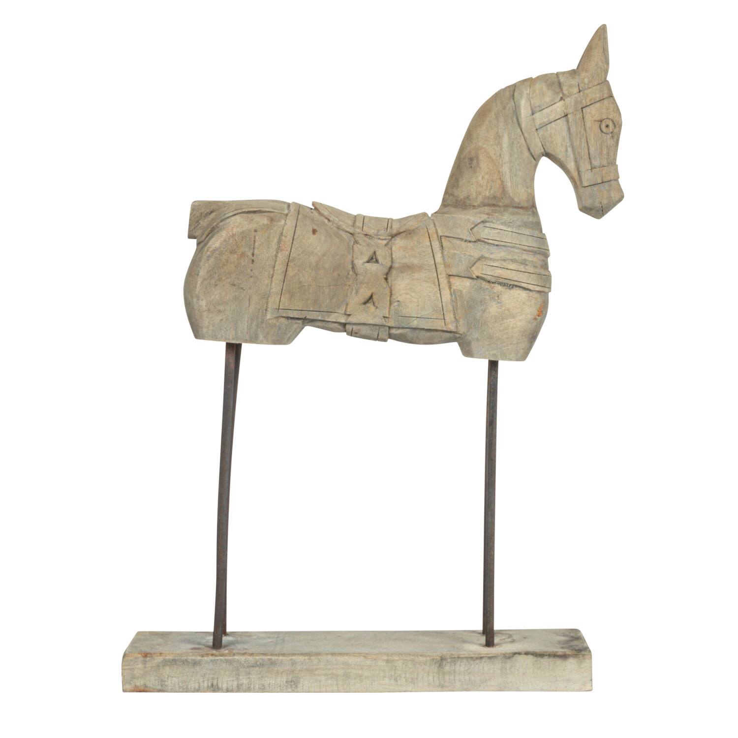 Hello Honey&#xAE; 22&#x22; Distressed Mango Wood Horse Figurine