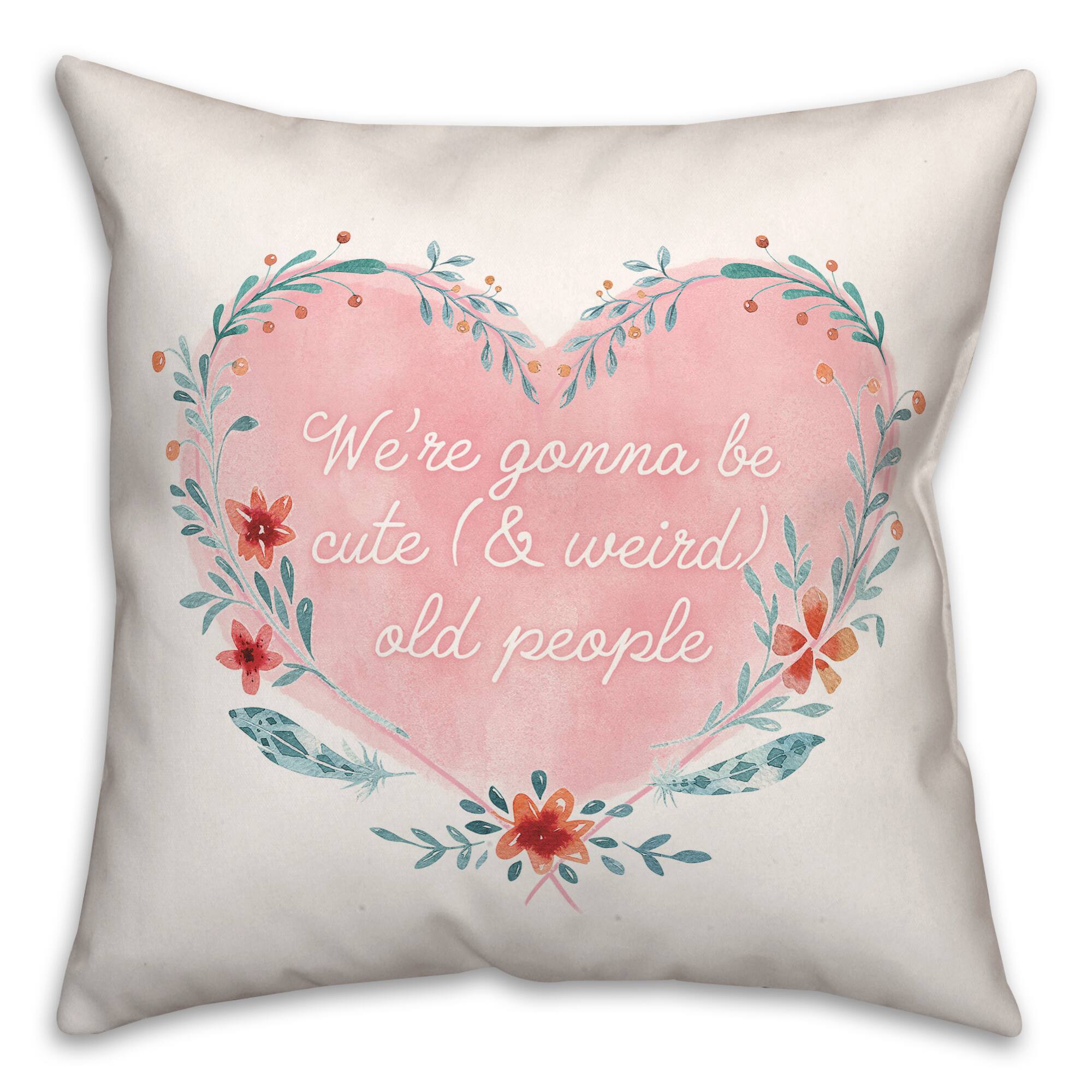 Cute Weird Old People Heart Throw Pillow