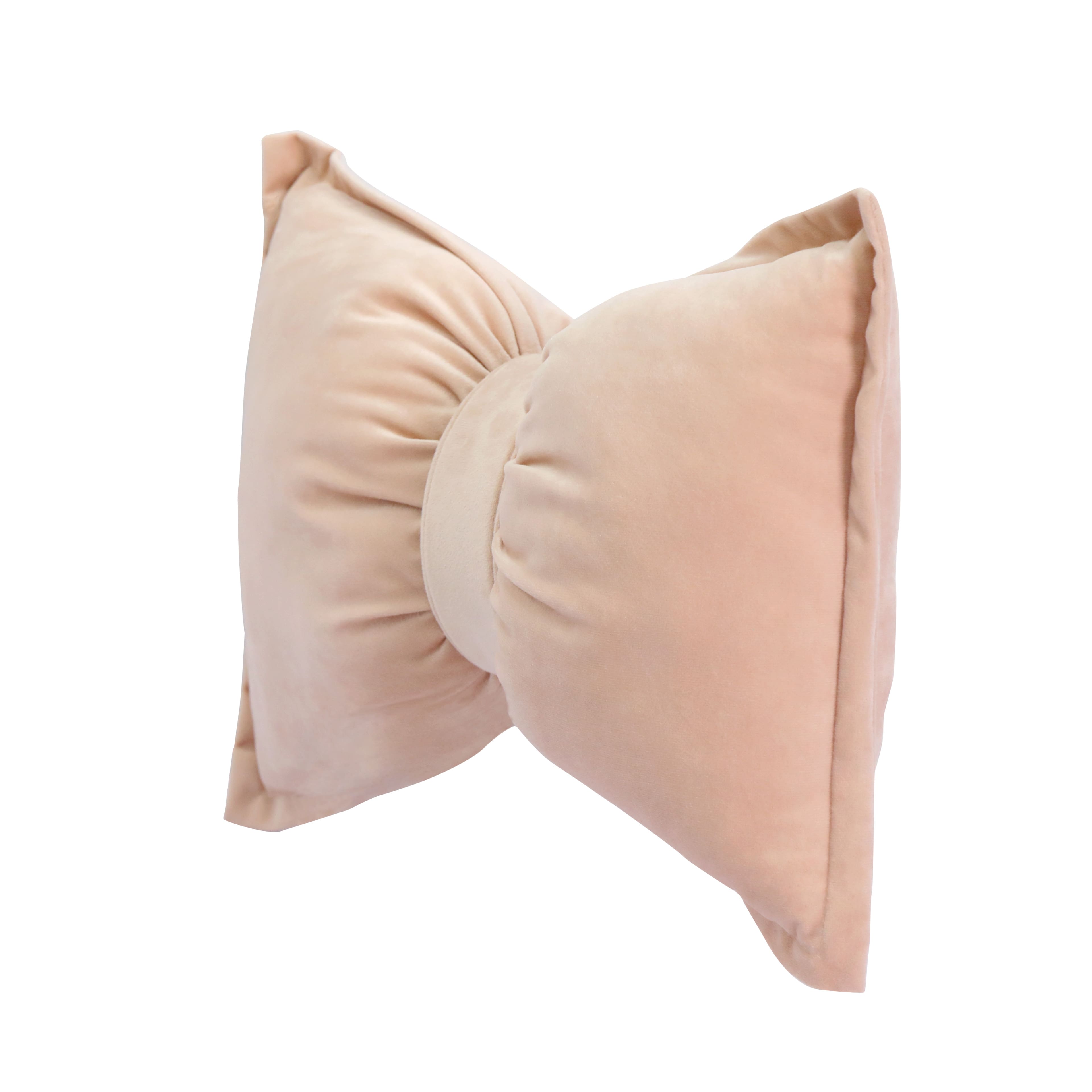 20&#x22; Pink Velvet Bow Pillow by Ashland&#xAE;