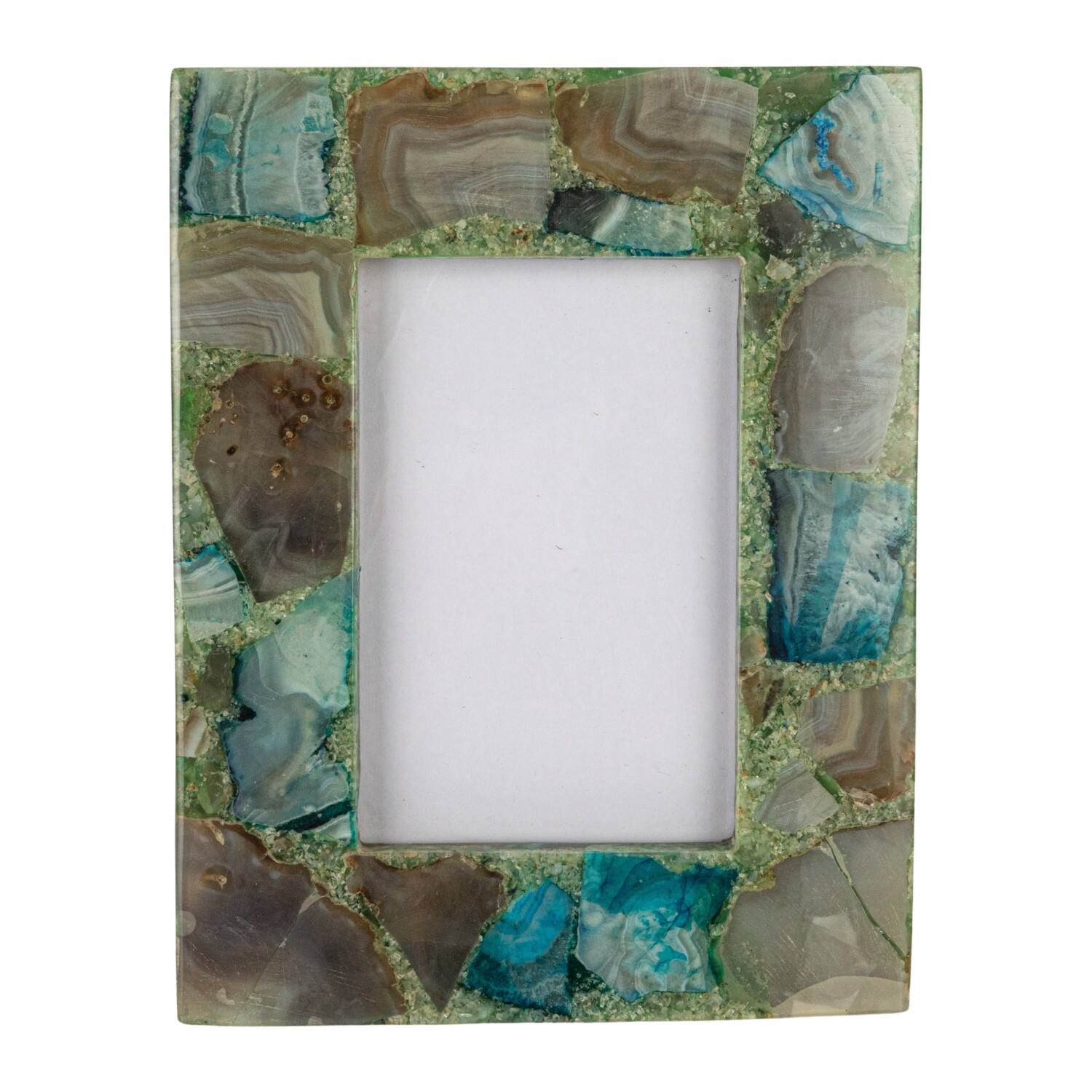 Hello Honey® 4" x 6" Green & Gray Agate Photo Frame