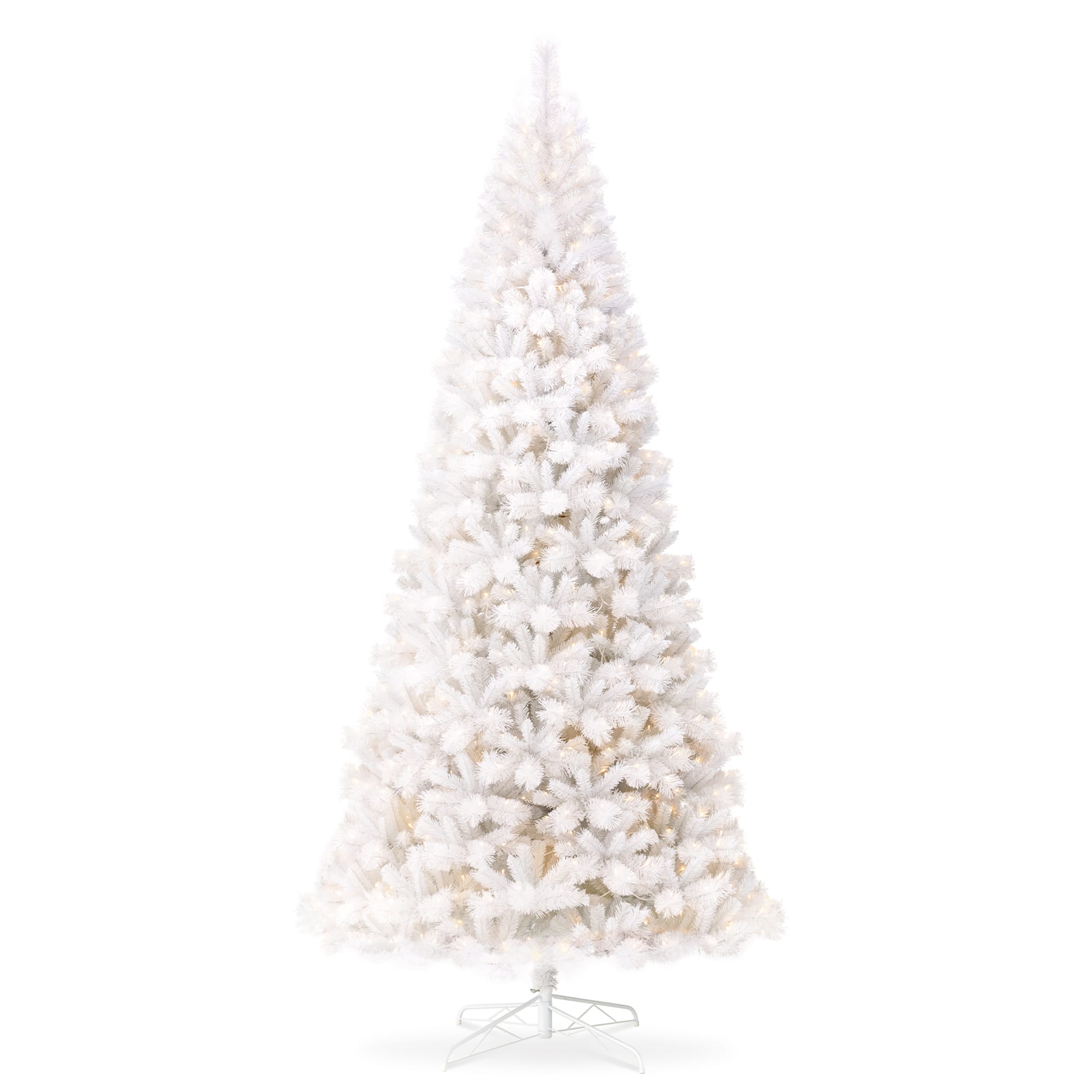 10ft. Pre-Lit White Slim Artificial Christmas Tree, Warm White Lights