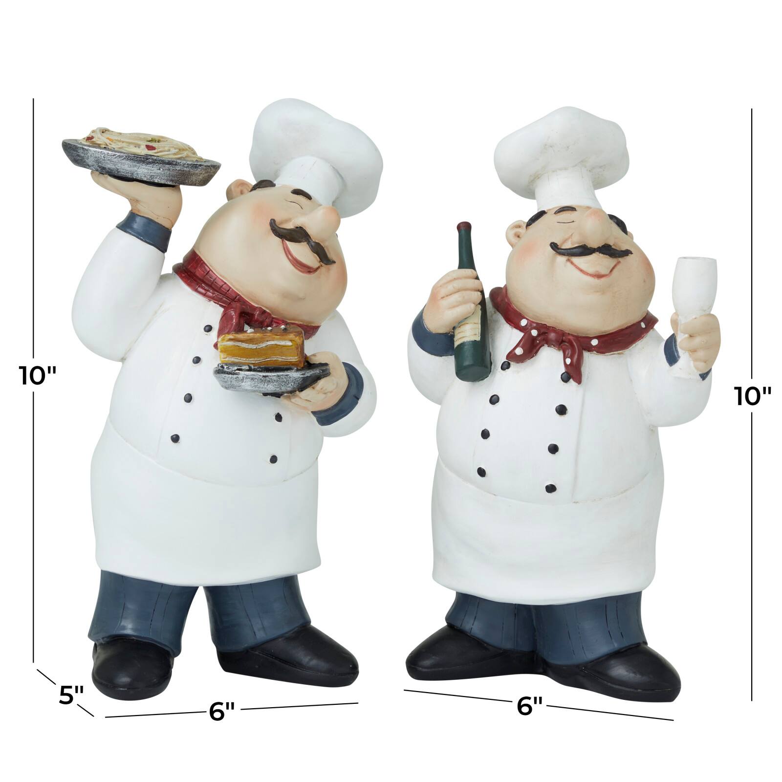 Set of 2" White Polystone Traditional Sculpture, 10" x 6" x 5"