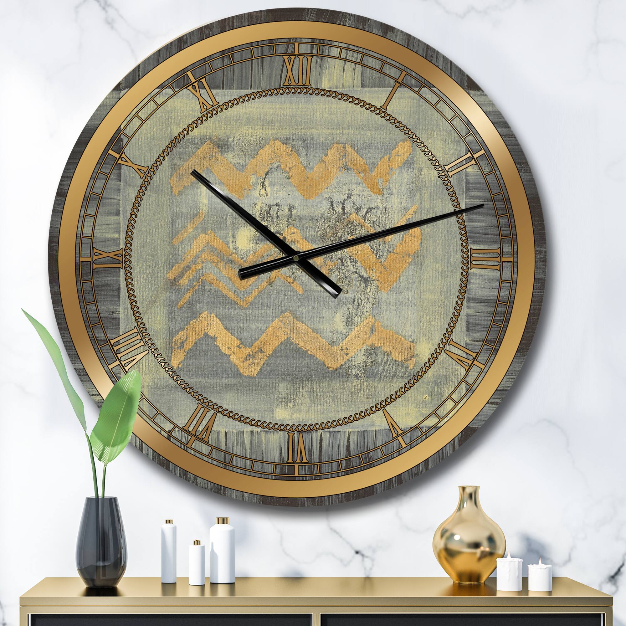 Designart Glam Abstract I Wall Clock