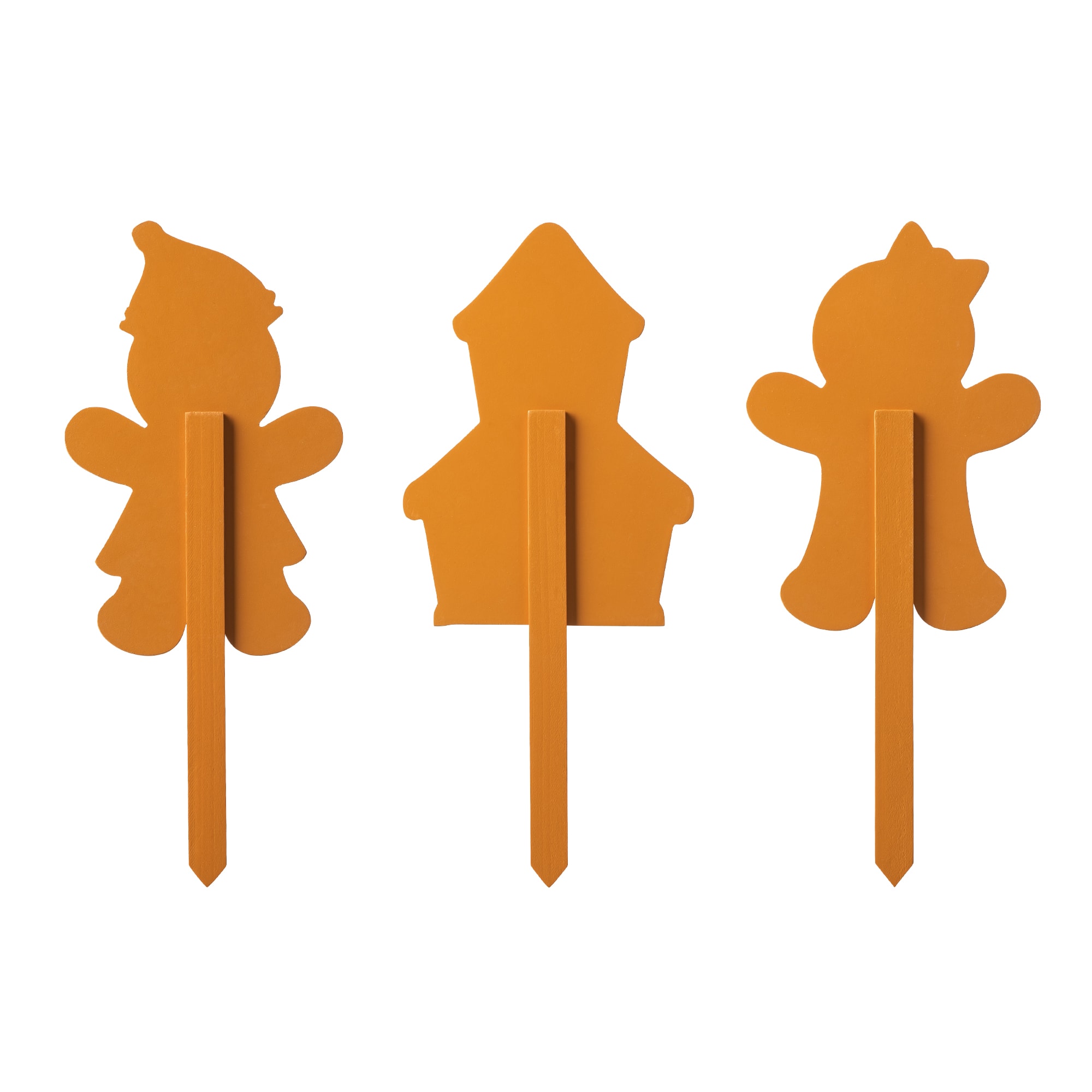 Glitzhome&#xAE; Wooden Gingerbread Man Yard Stake Set