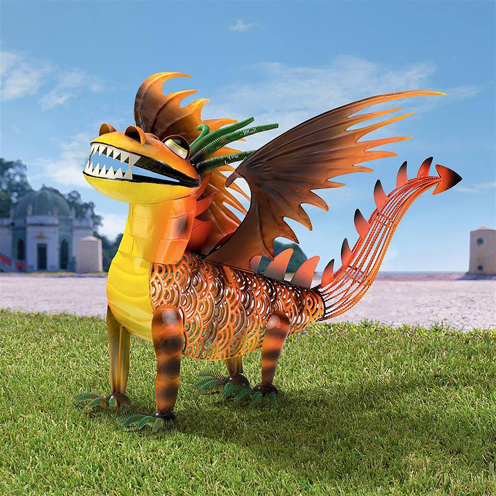 Design Toscano Cheddar the Gothic Dragon Metal Statue