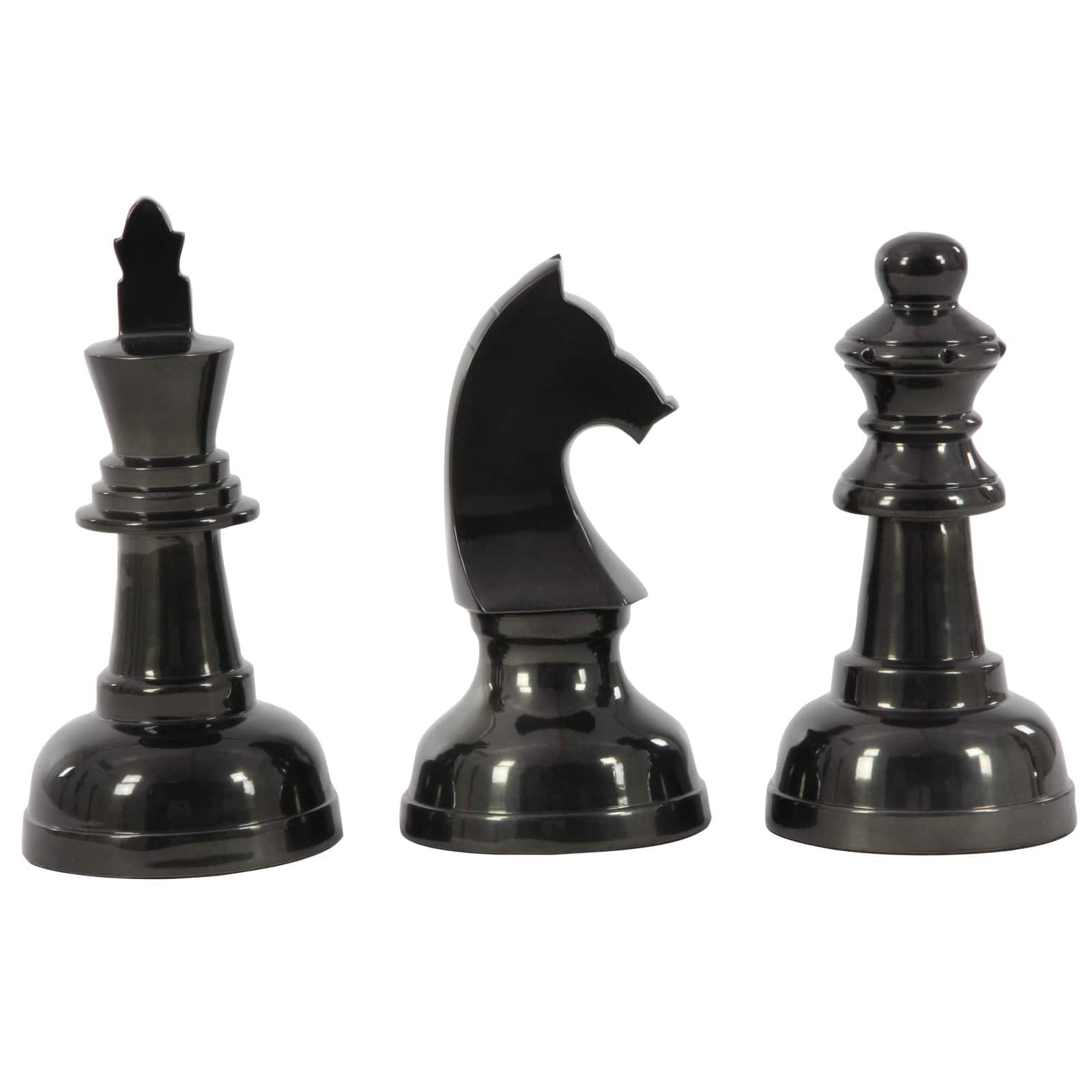 CosmoLiving by Cosmopolitan Dark Gray Chess Sculpture Set