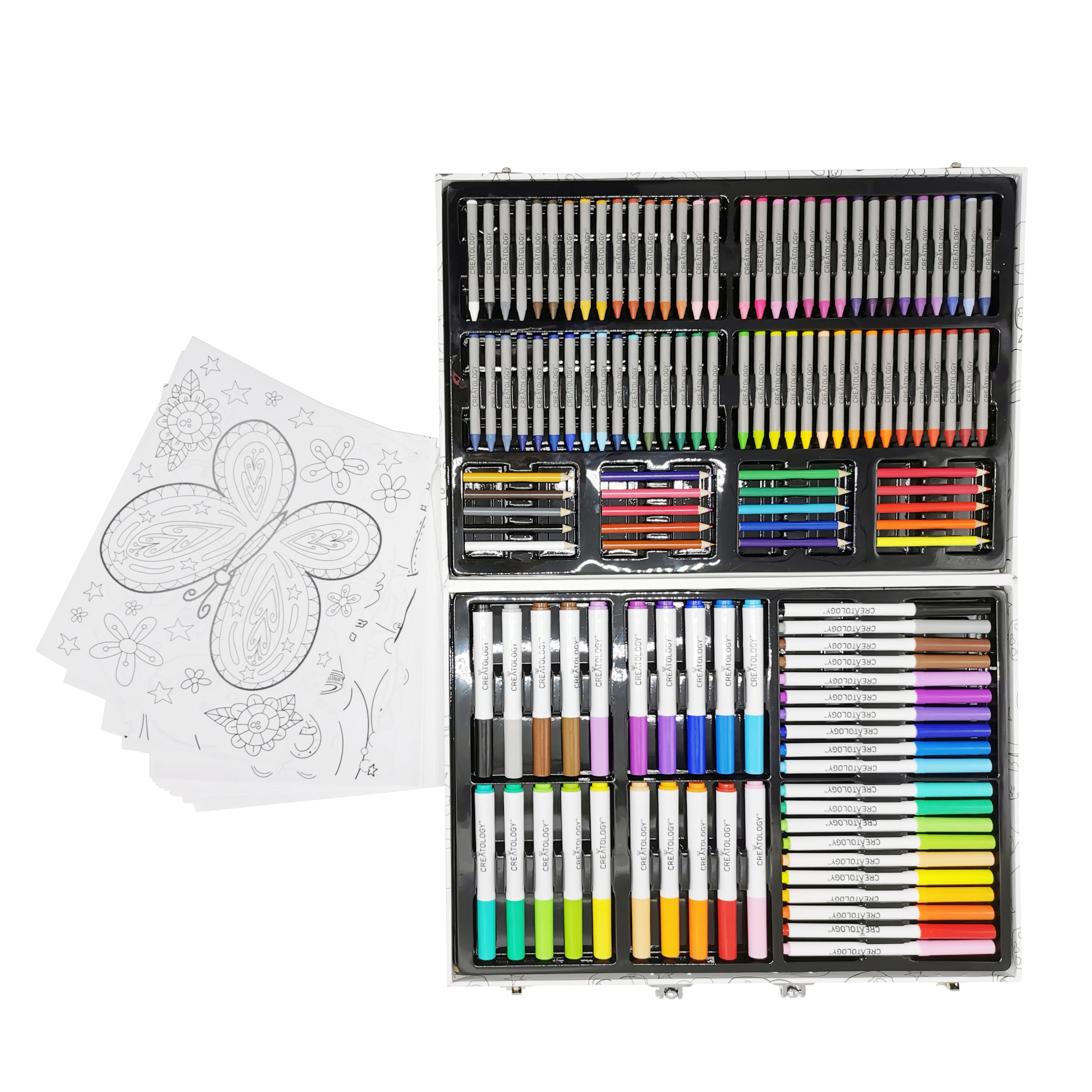 150PC CHILDRENS KIDS ART SET COLOURING DRAWING PAINTING MIXED COLOURS FOR  KIDS