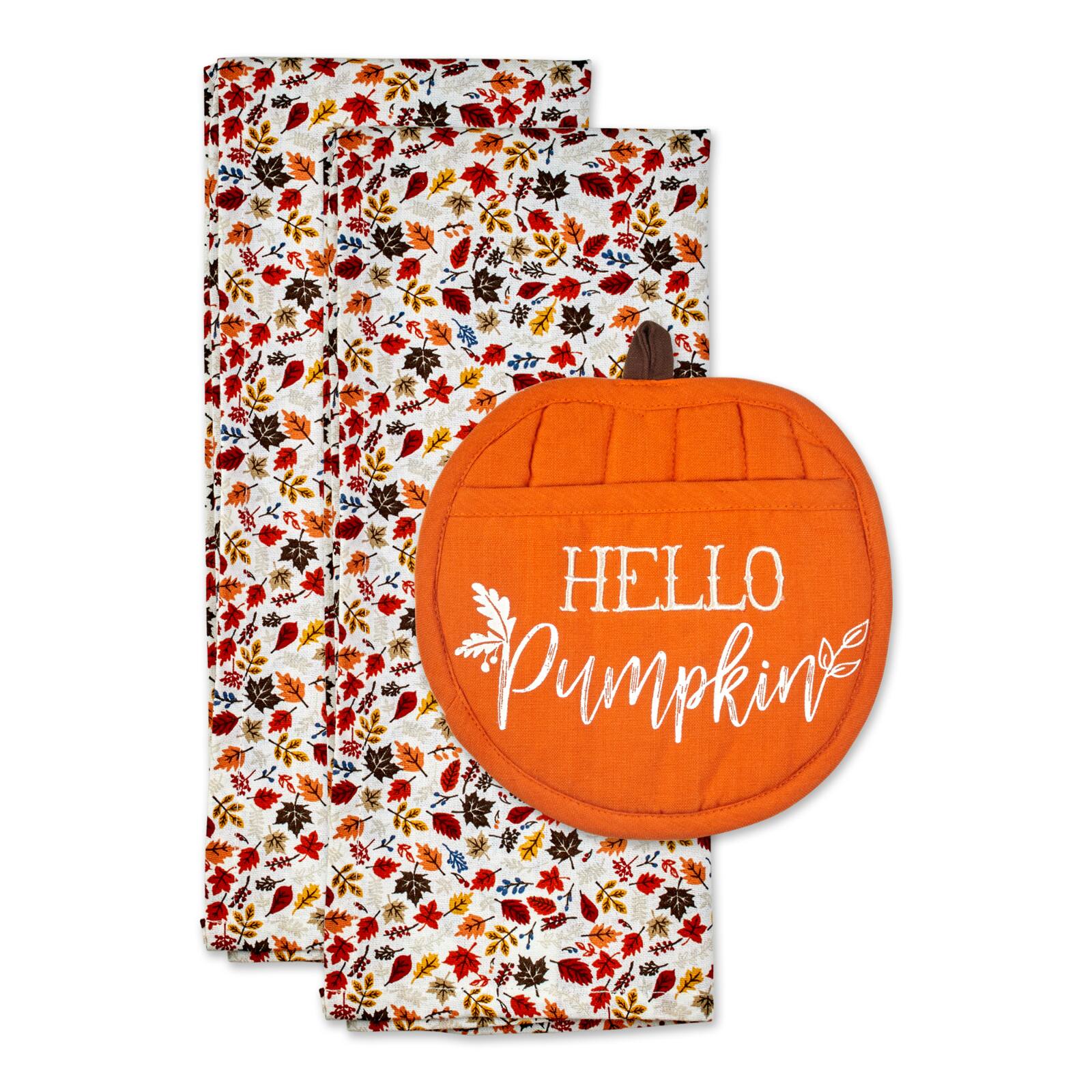 Fall Dish Drying Mat for Kitchen Counter Hello Pumpkin Drying Pad