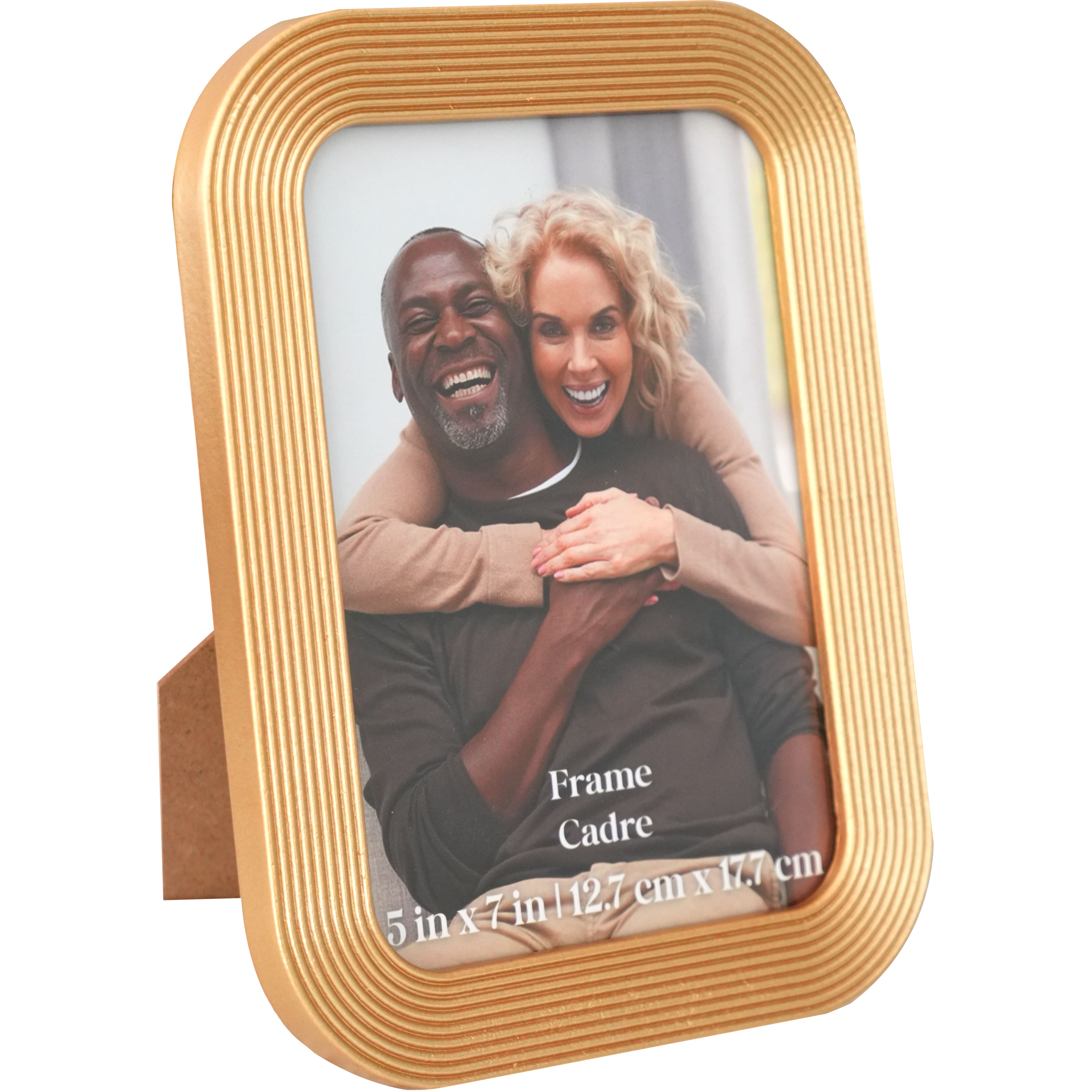 5&#x22; x 7&#x22; Gold Ribbed Tabletop Frame with Round Corners by Ashland&#xAE;