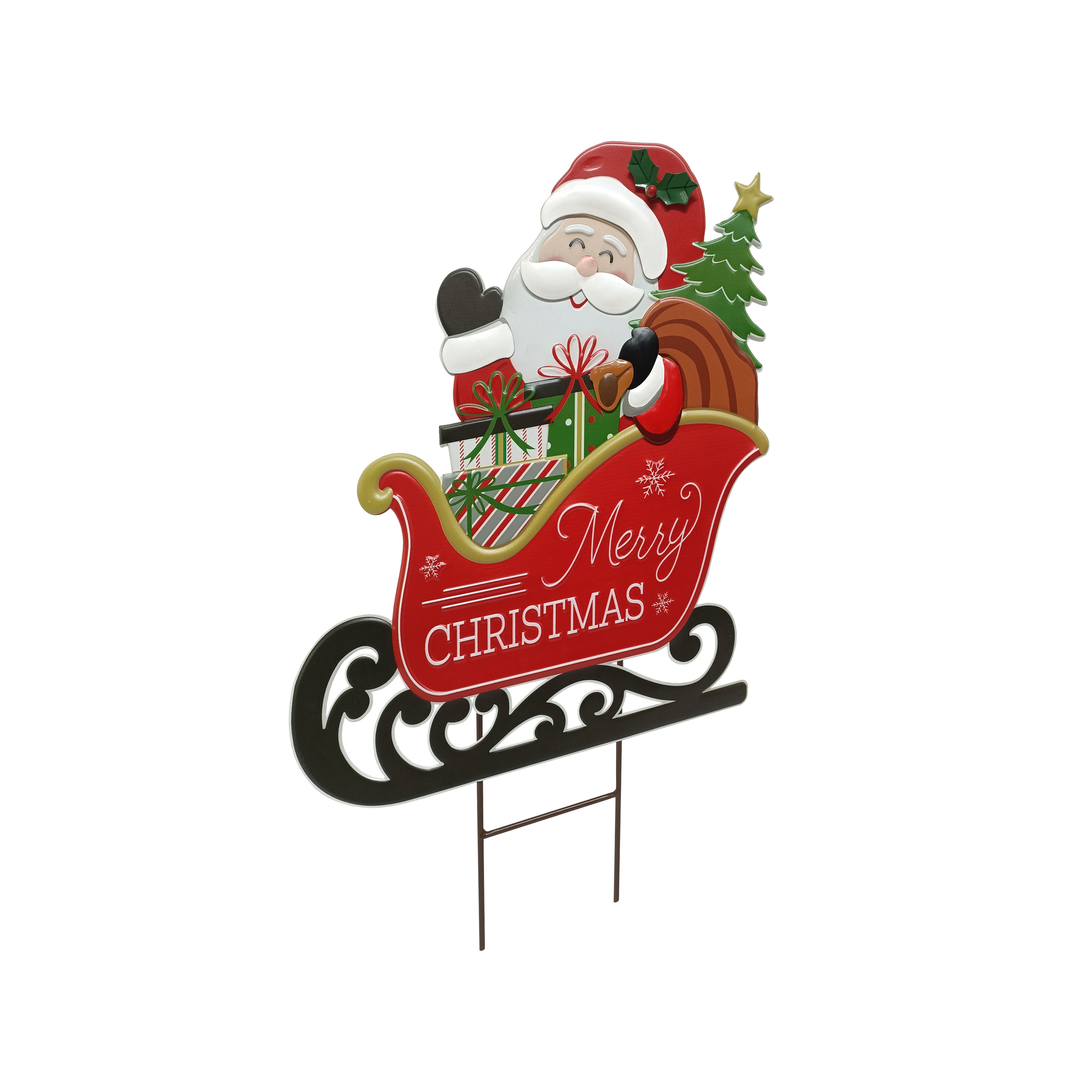 23&#x22; Santa in Sled Metal Yard Stake by Ashland&#xAE;